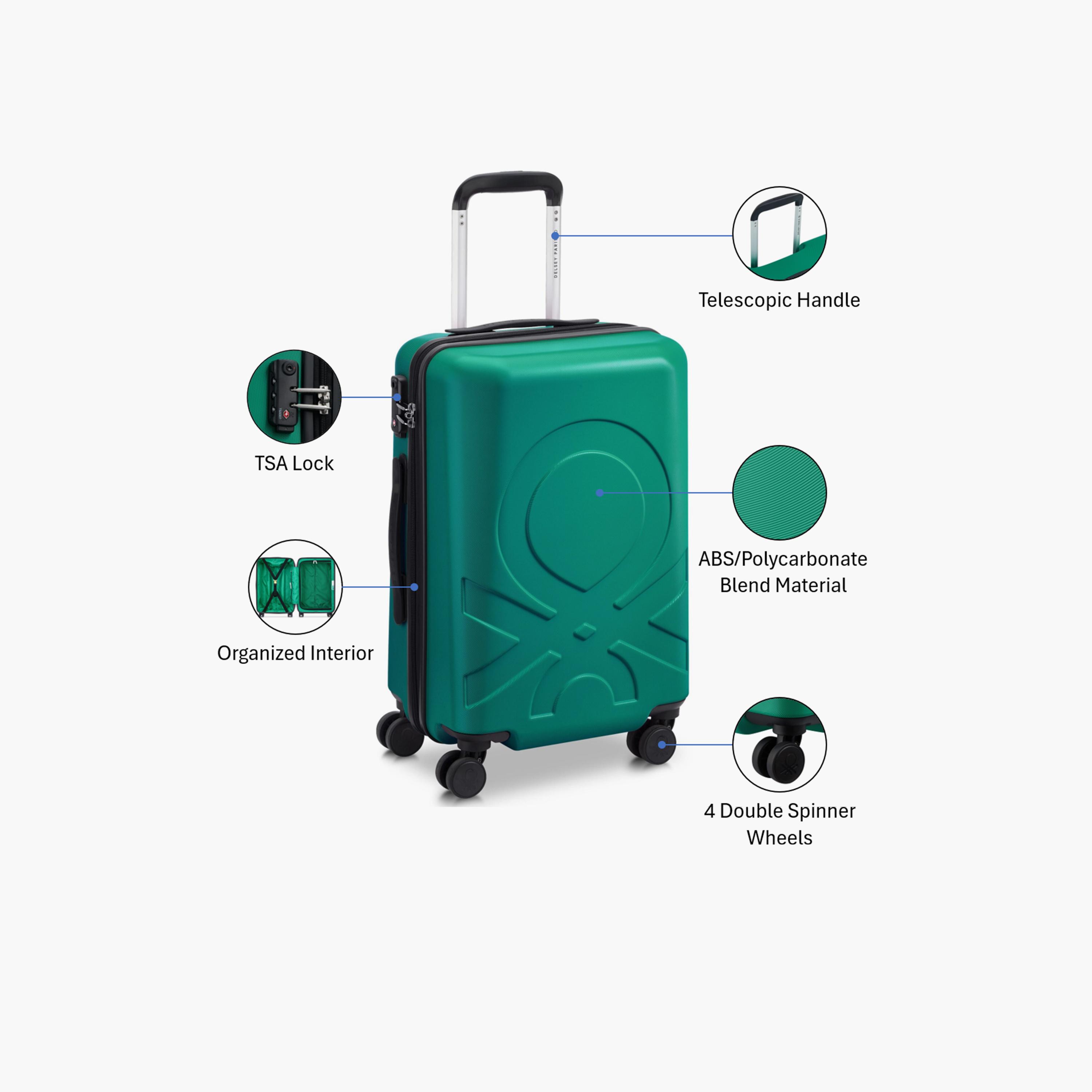 United Colors of Benetton by Delsey 55 CM Small Cabin Polycarbonate with ABS Hard-Sided 4-Wheeler Spinner Trolley Bag with TSA Lock-travel-luggagesandbags-luggage-image-3