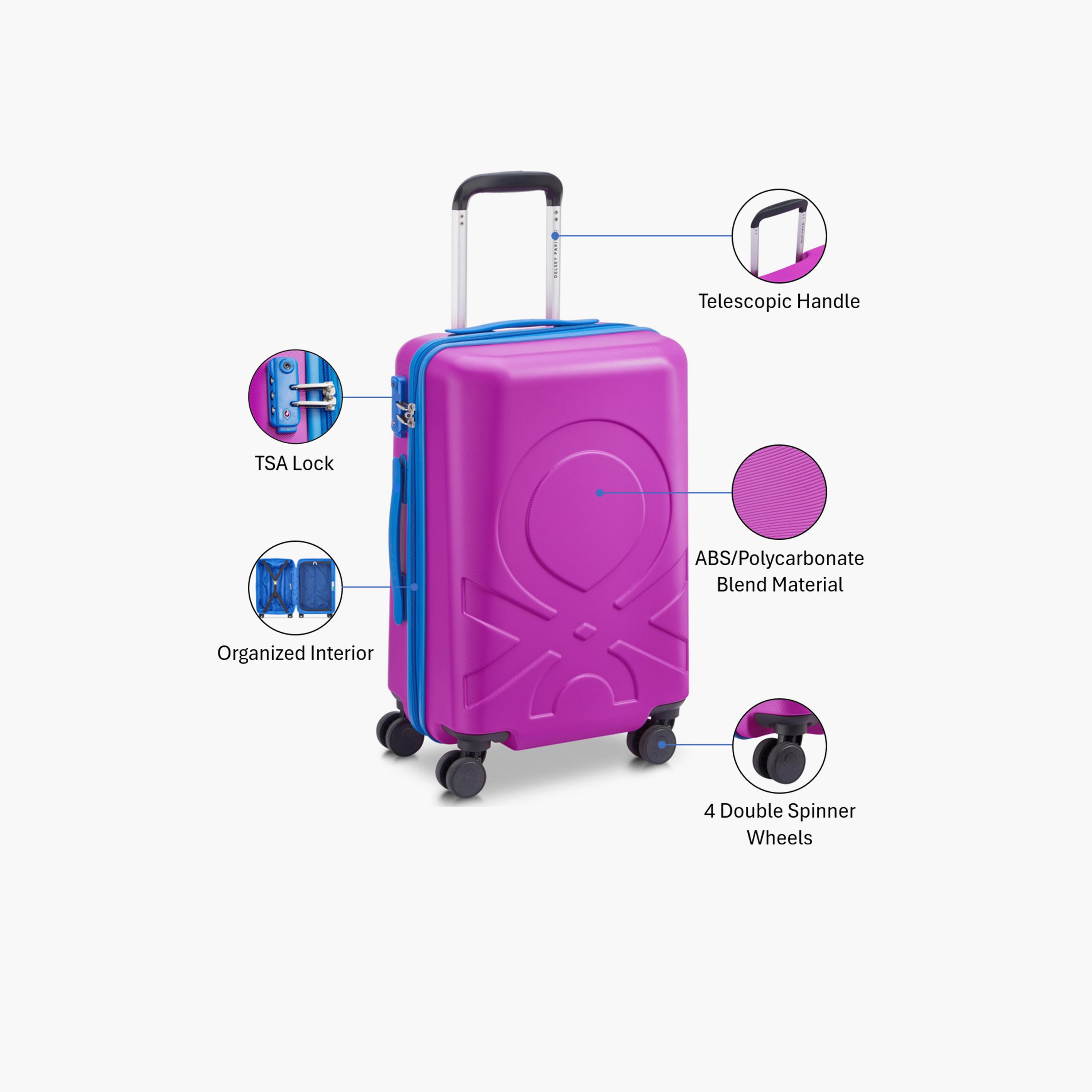 United Colors of Benetton by Delsey 55 CM Small Cabin Polycarbonate with ABS Hard-Sided 4-Wheeler Spinner Trolley Bag with TSA Lock-travel-luggagesandbags-luggage-image-3
