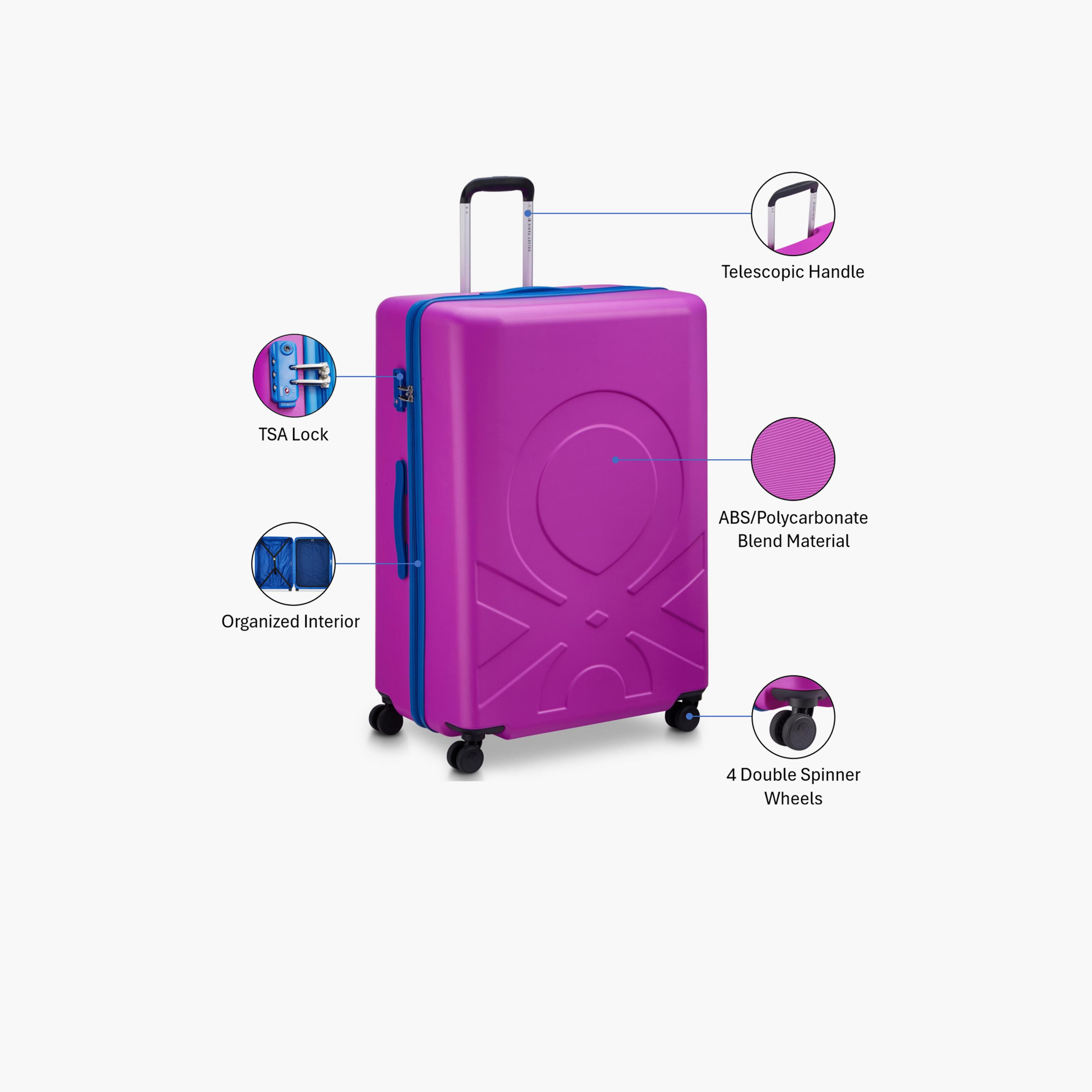 United Colors of Benetton by Delsey 70 CM Medium Check-in Polycarbonate with ABS Hard-Sided 4-Wheeler Spinner Trolley Bag with TSA Lock-travel-luggagesandbags-luggage-image-3