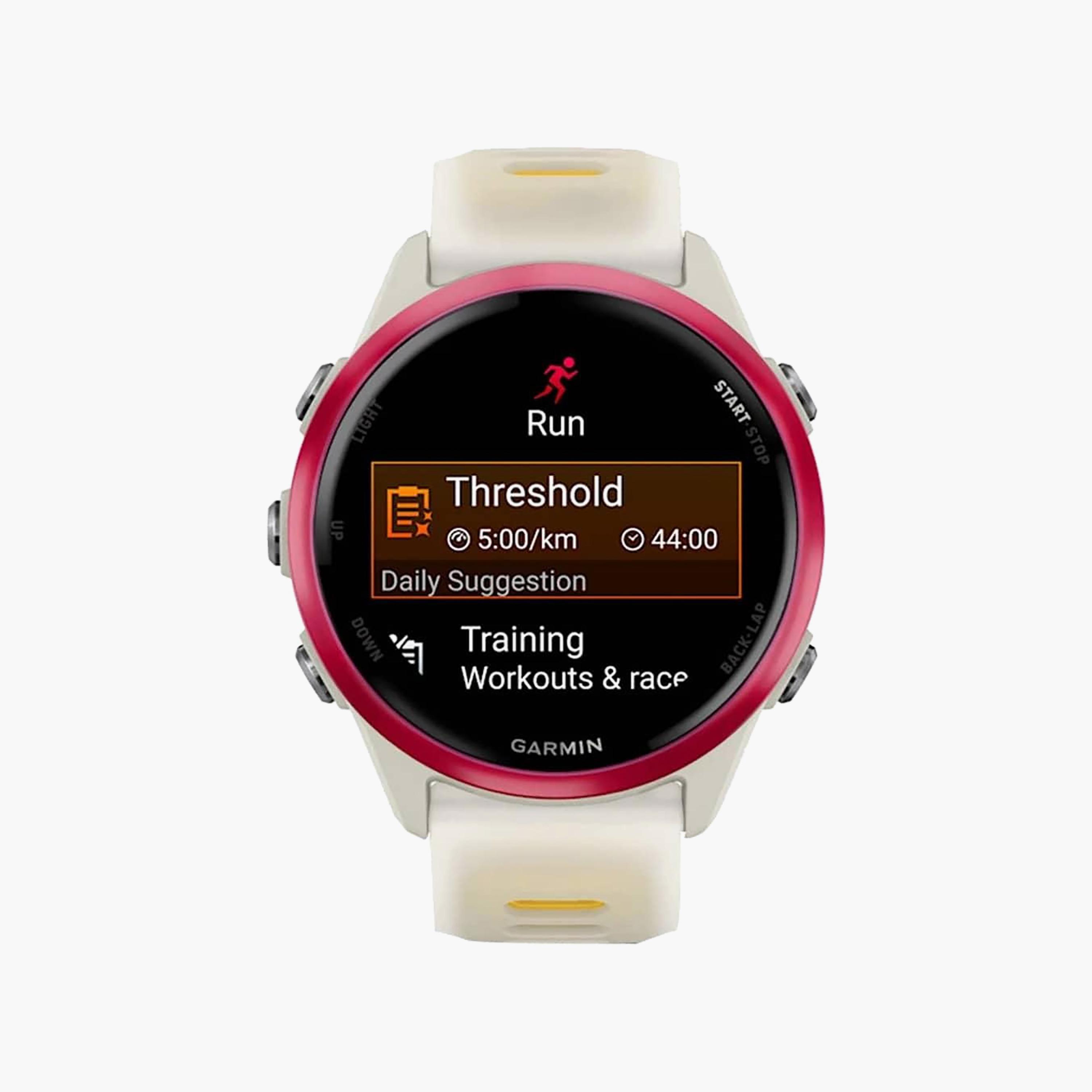 Garmin Forerunner 570 Smartwatch Raspberry Aluminum Translucent Bone Mango Band | 010-02970-02-men-watchesandjewellery-watches-image-1