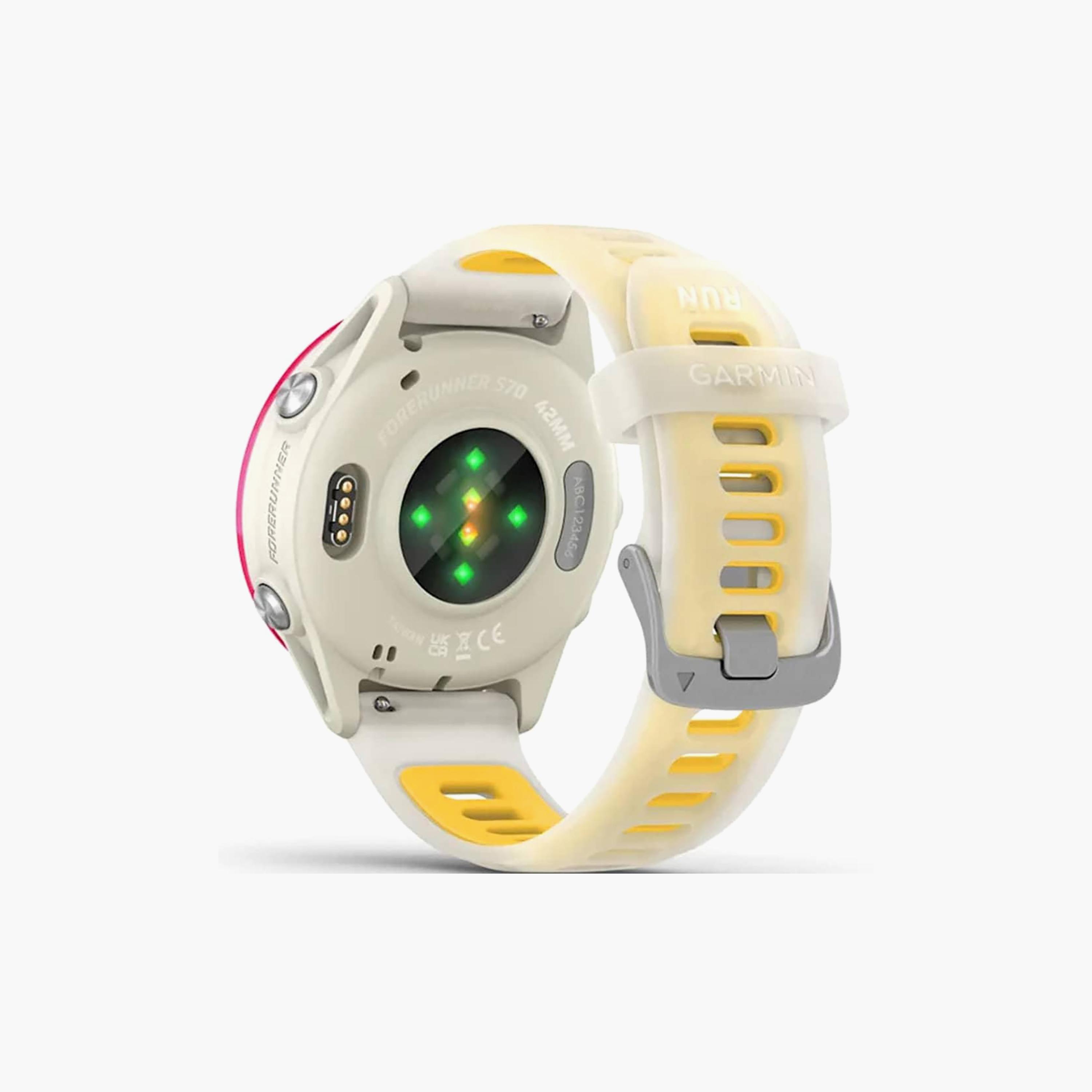 Garmin Forerunner 570 Smartwatch Raspberry Aluminum Translucent Bone Mango Band | 010-02970-02-men-watchesandjewellery-watches-image-5