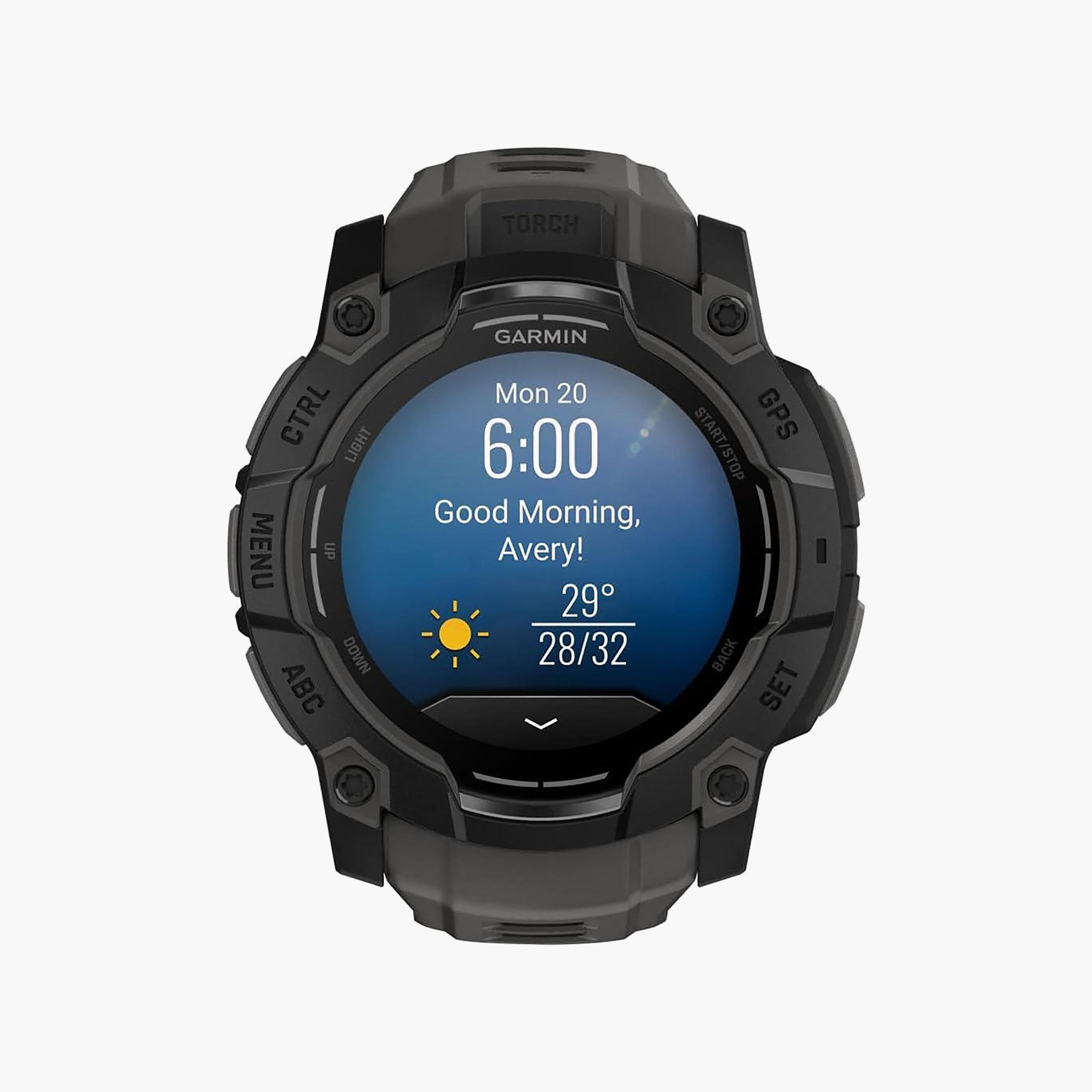 Garmin Instinct 3 Outdoor GPS Smartwatch 50 mm AMOLED Black with Black Band | 010-03020-50-men-watchesandjewellery-watches-image-2