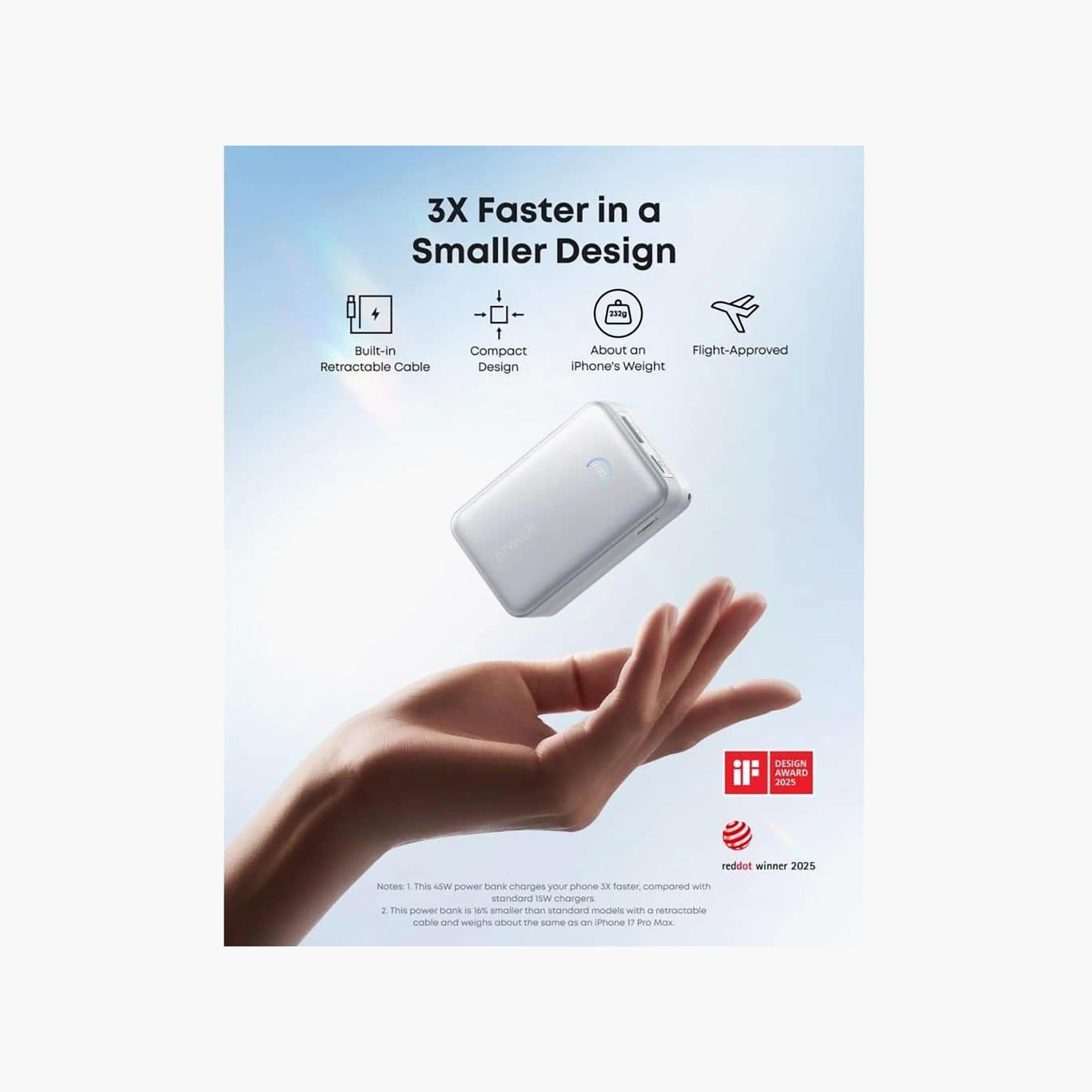 باور بنك بسعة 10000 مللي أمبير وقدرة 45 واط مع كابل مدمج من أنكر | A1638H-electronics-accessories-mobileaccesories-image-6