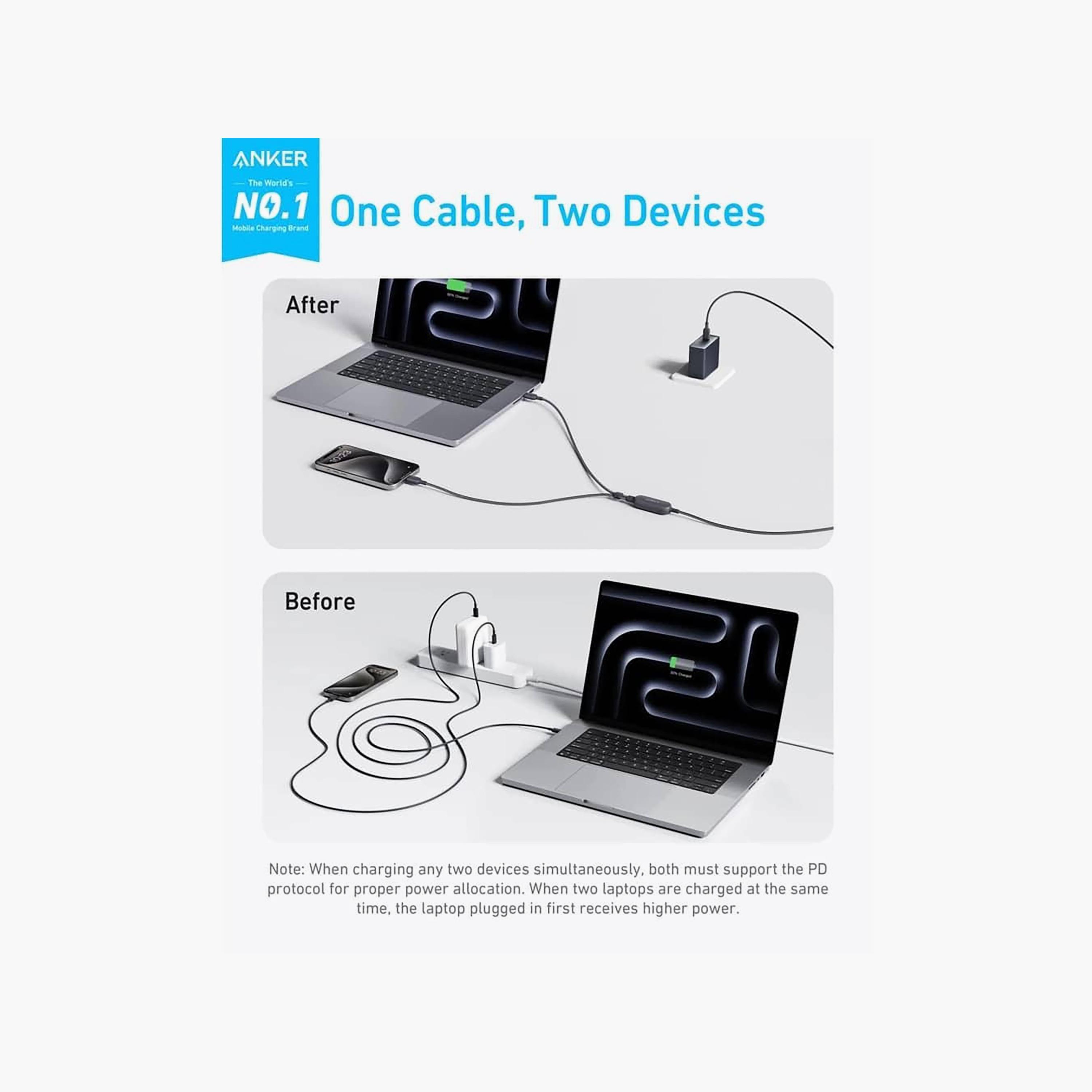 Anker 2-in-1 USB-C to USB-C cable black | A8895H12-electronics-accessories-mobileaccesories-image-2