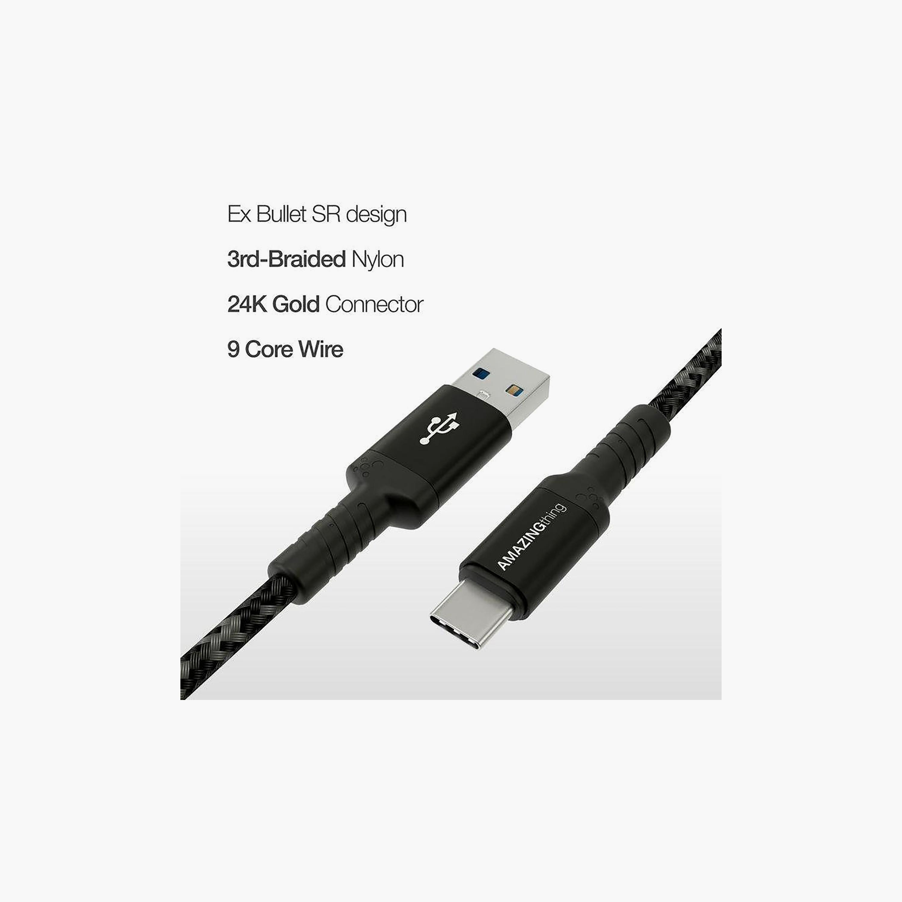 كابل أمايزينج ثينج سوبريم لينك من نوع USB-C 3.1 مع درع حماية بطول 2.2 متر باللون الأسود | ATC022BK-electronics-accessories-mobileaccesories-image-5