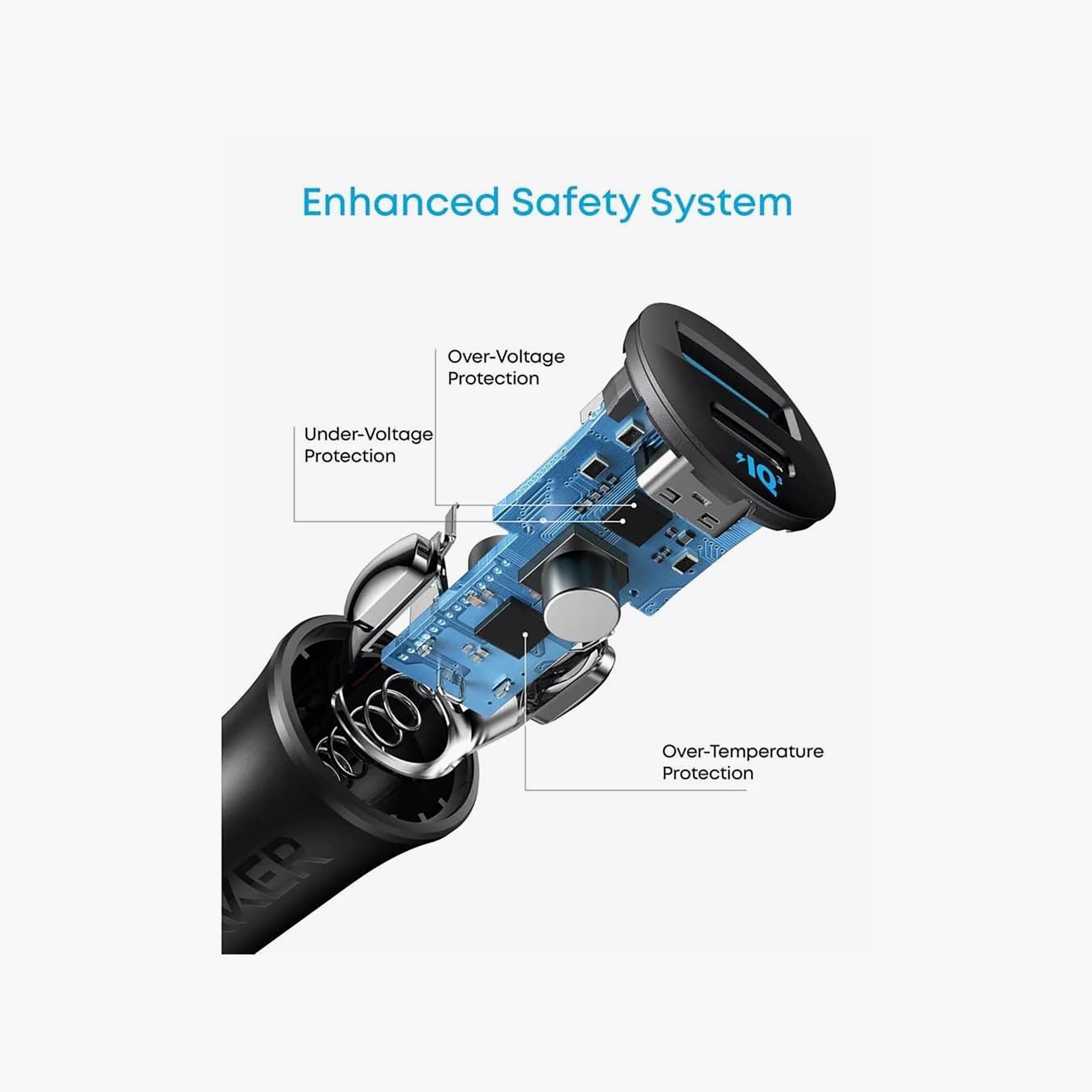 شاحن سيارة أنكر بمنفذين وقوة 30 واط باللون الأسود | B2741H11-electronics-accessories-mobileaccesories-image-4