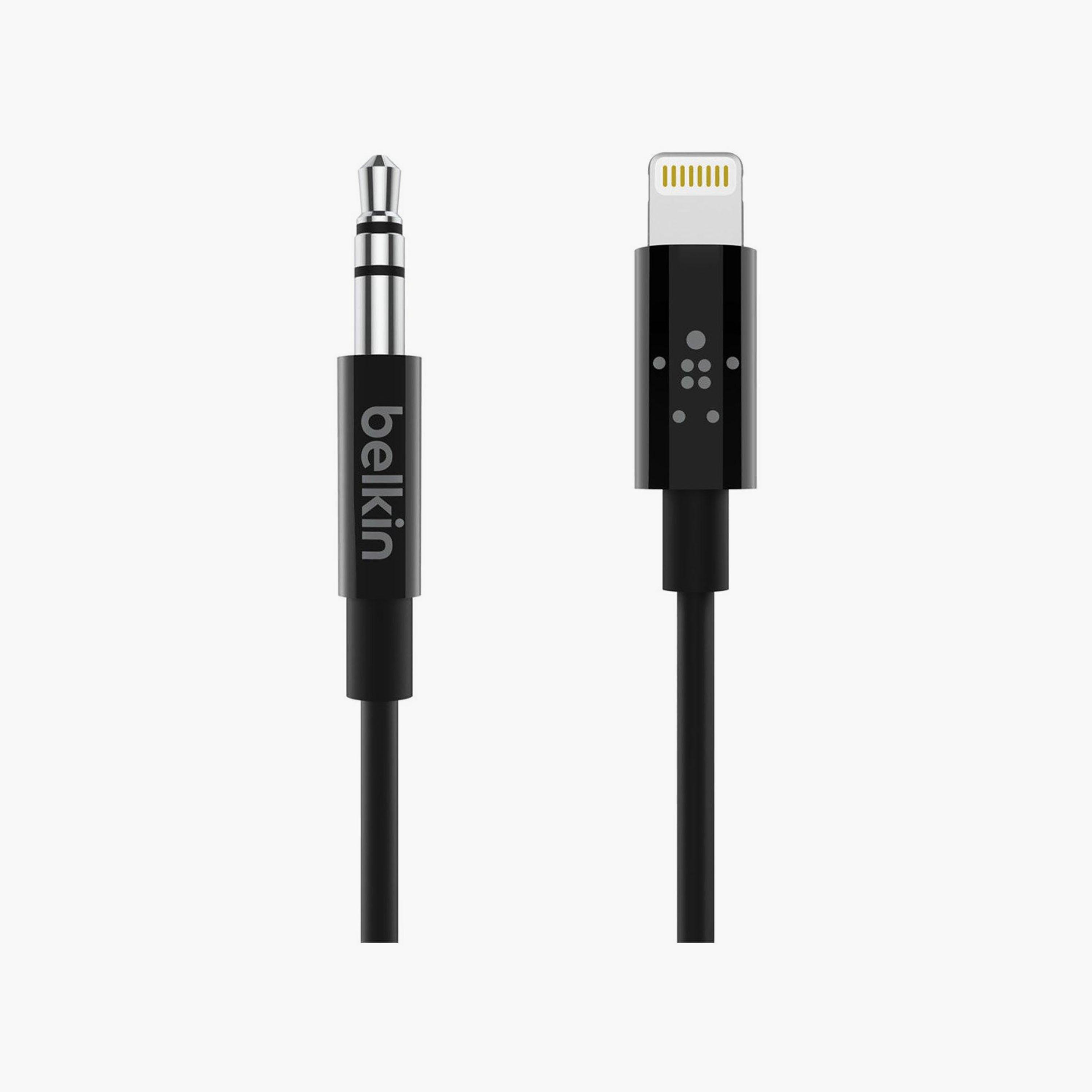 كابل صوت بيلكين مقاس 3.5 ملم مع موصل Lightning بطول 1.8 متر باللون الأسود | BKN-AV10172BT06-BLK-electronics-accessories-computeraccesories-image-1