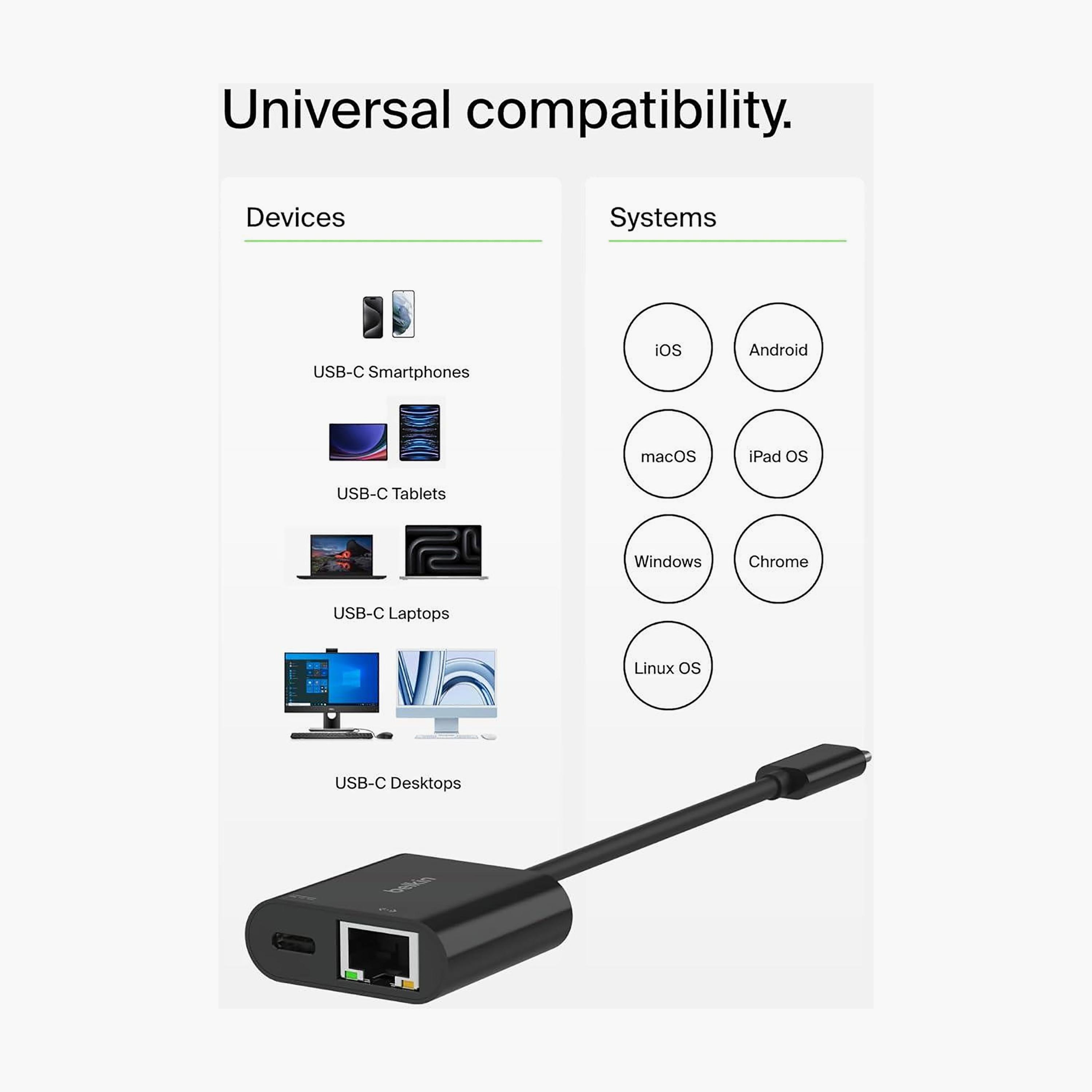 Belkin Connect USB-C to Ethernet Charge Adapter 100W Passthrough 1000 Mbps Black | BKN-INC019BTBK-electronics-accessories-mobileaccesories-image-5