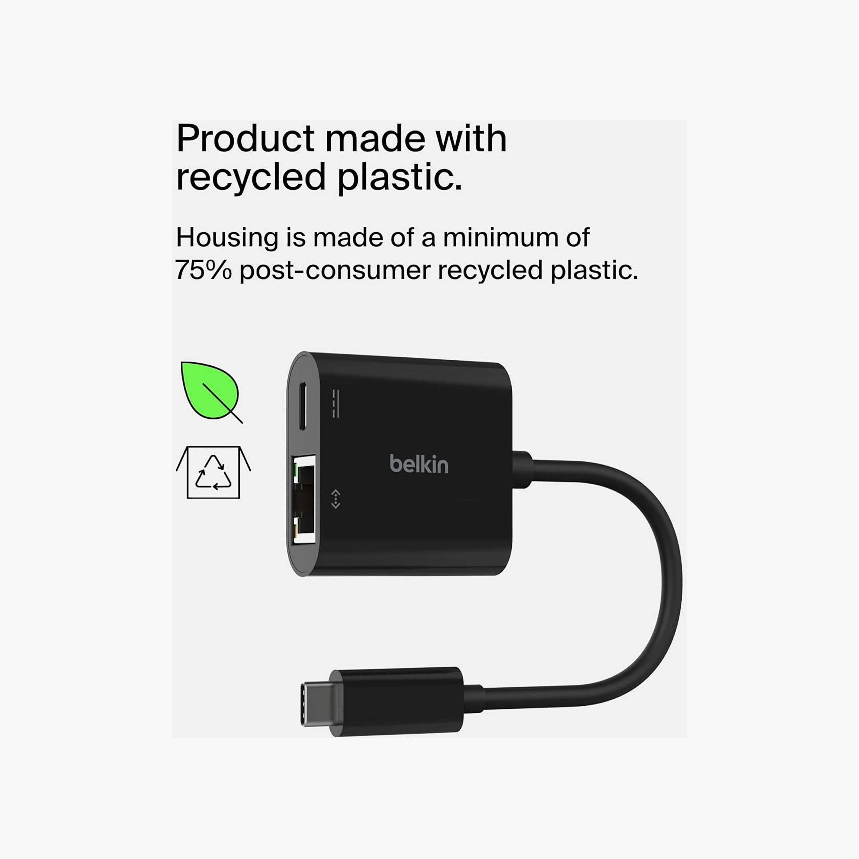 Belkin Connect USB-C to Ethernet Charge Adapter 100W Passthrough 1000 Mbps Black | BKN-INC019BTBK-electronics-accessories-mobileaccesories-image-6