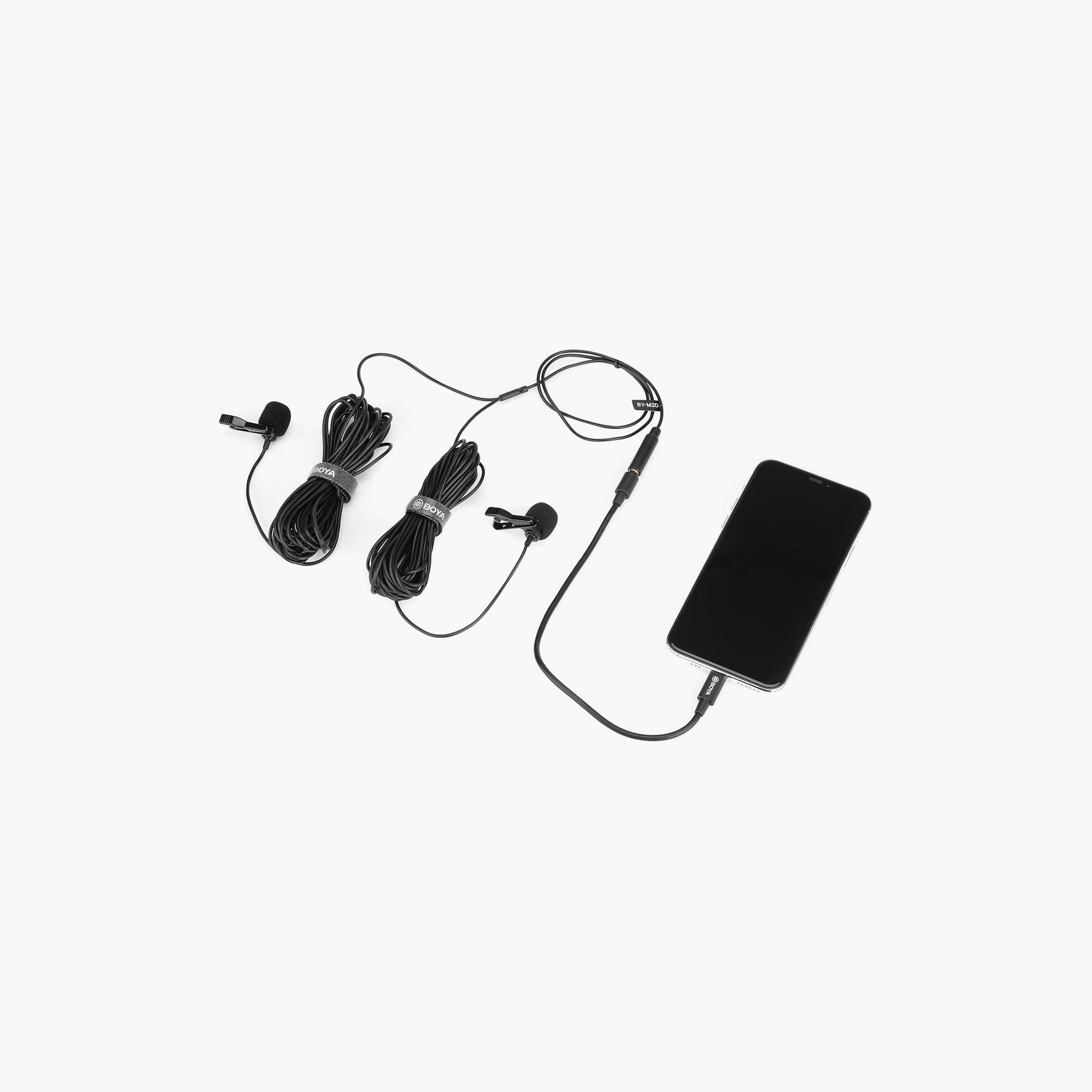ميكروفون بويا لافالير ثنائي (مشبك) بموصل Lightning | BY-M2D-electronics-accessories-computeraccesories-image-1