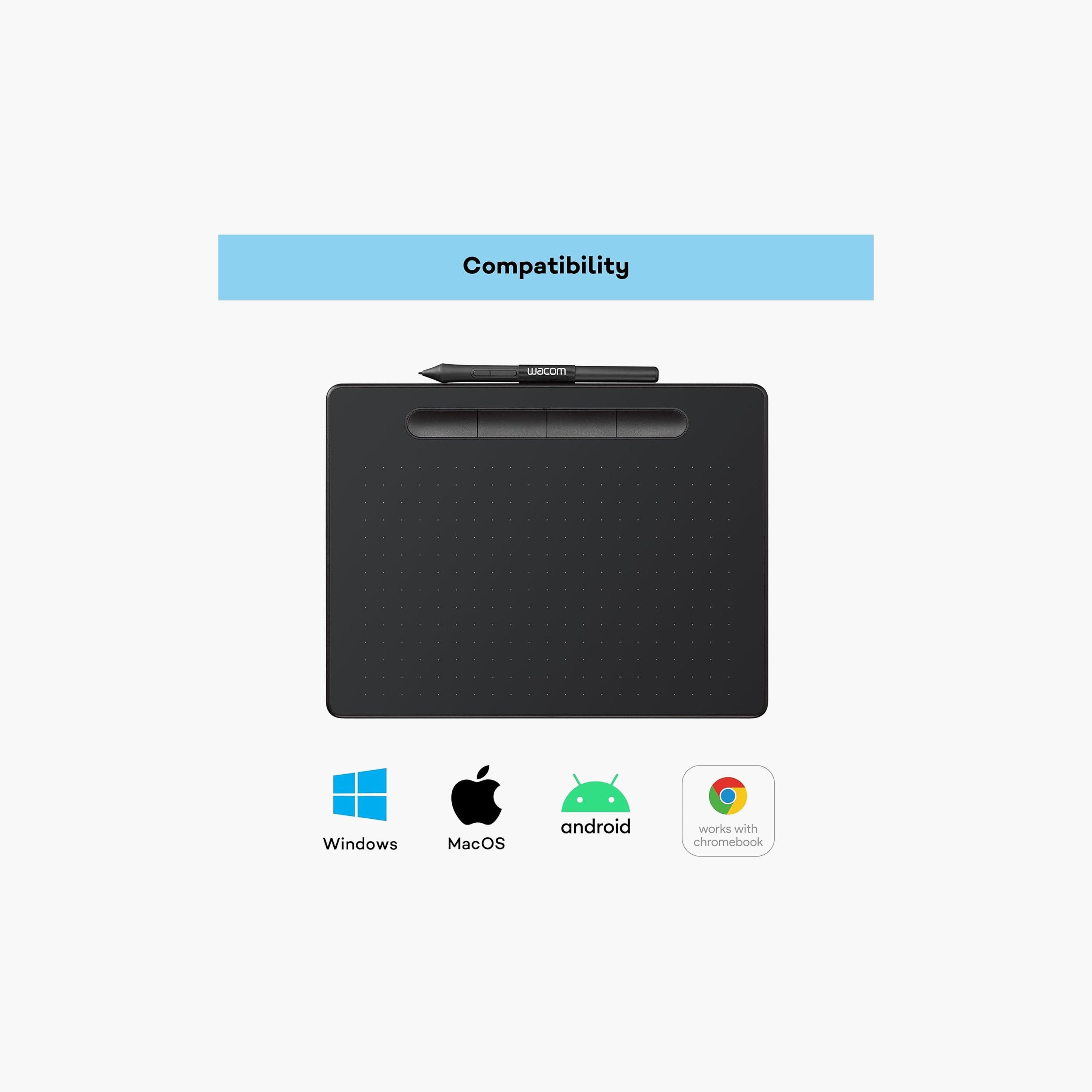 جهاز لوحي للرسم واكوم إنتووس مقاس متوسط باللون الأسود | CTL-6100K-B-electronics-accessories-mobileaccesories-image-5