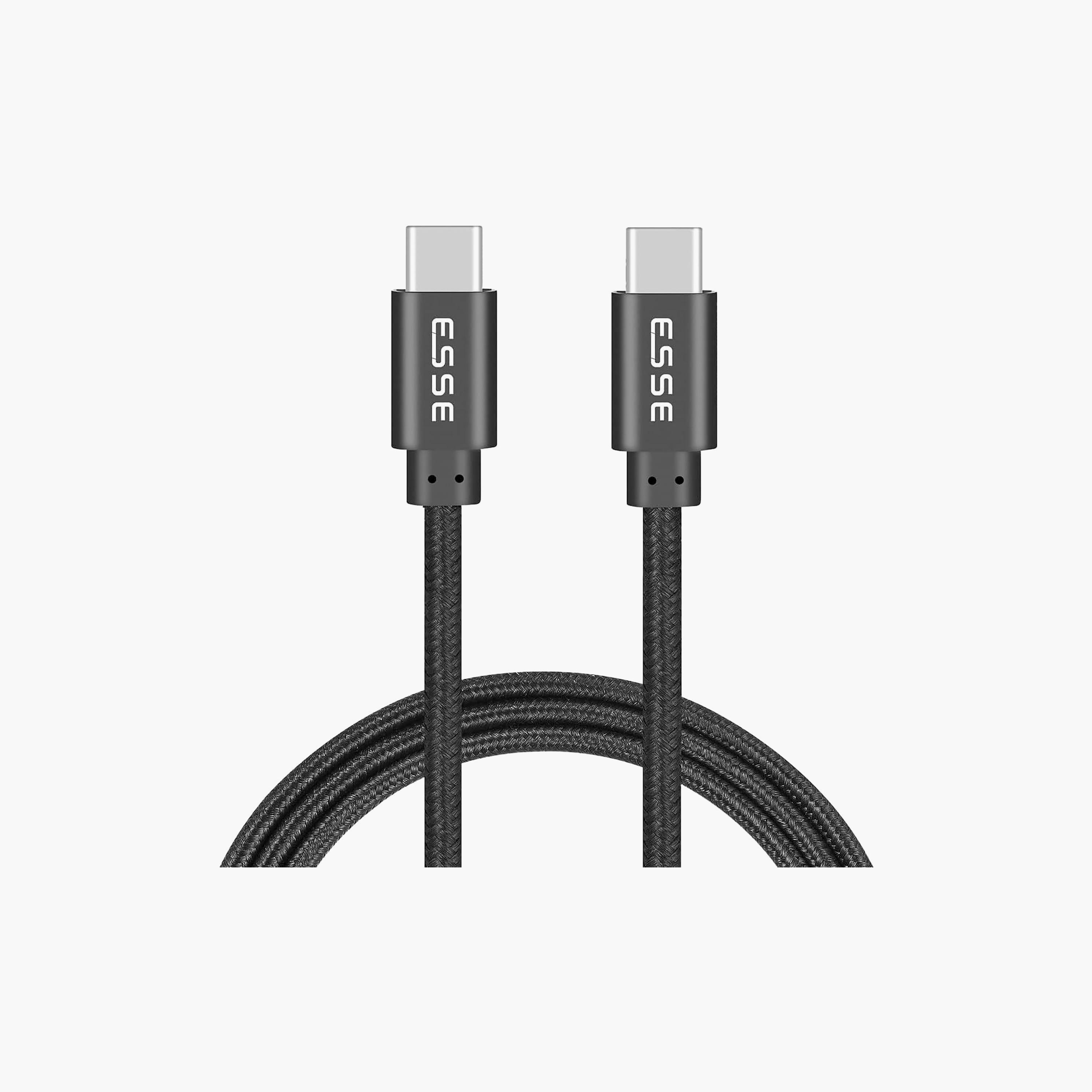 Esse Type C to Type C Fast Charging Cable 60W 2M Black | ECB-C260W7002-electronics-accessories-mobileaccesories-image-1