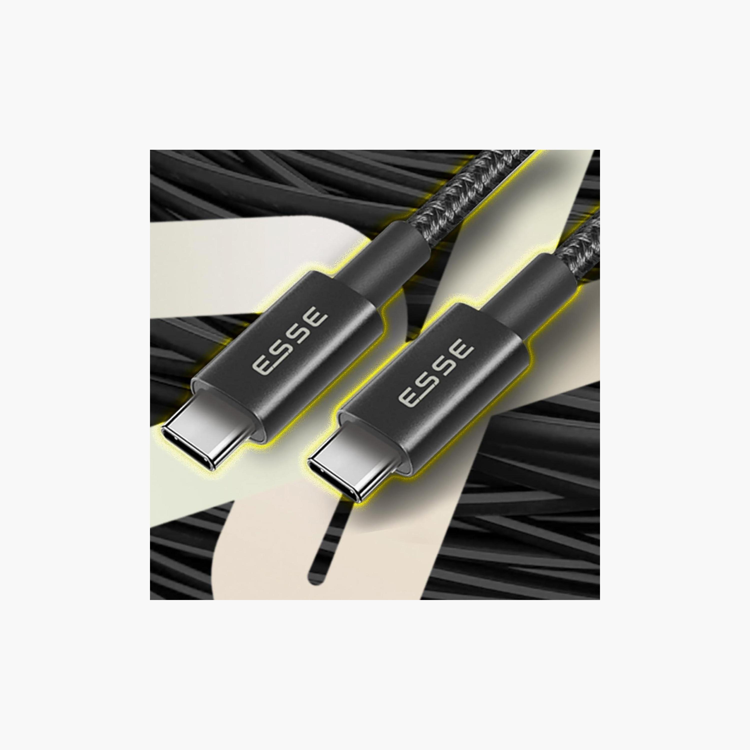 Esse Type C to Type C Fast Charging Cable 60W 2M Black | ECB-C260W7002-electronics-accessories-mobileaccesories-image-4