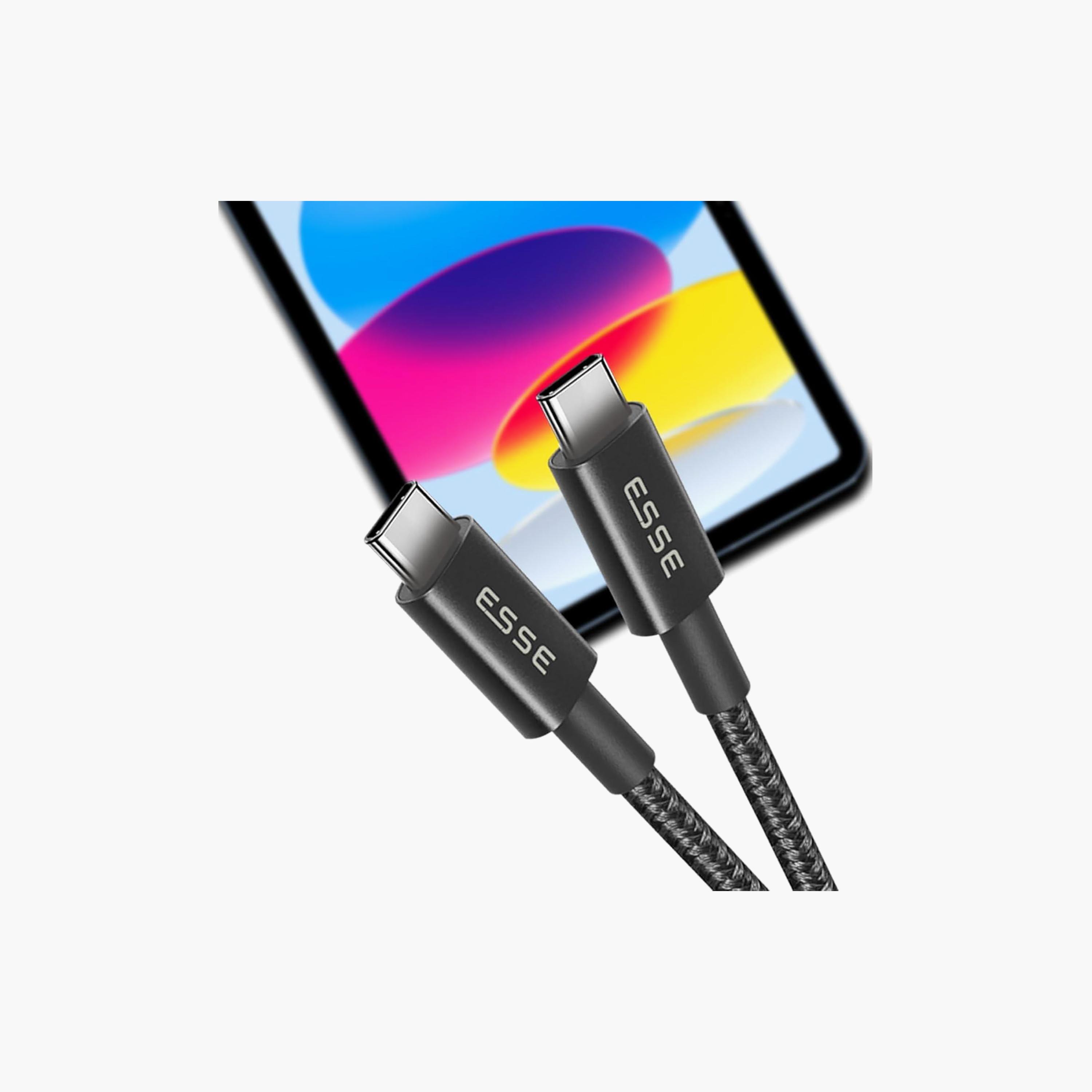 Esse Type C to Type C Fast Charging Cable 60W 2M Black | ECB-C260W7002-electronics-accessories-mobileaccesories-image-5