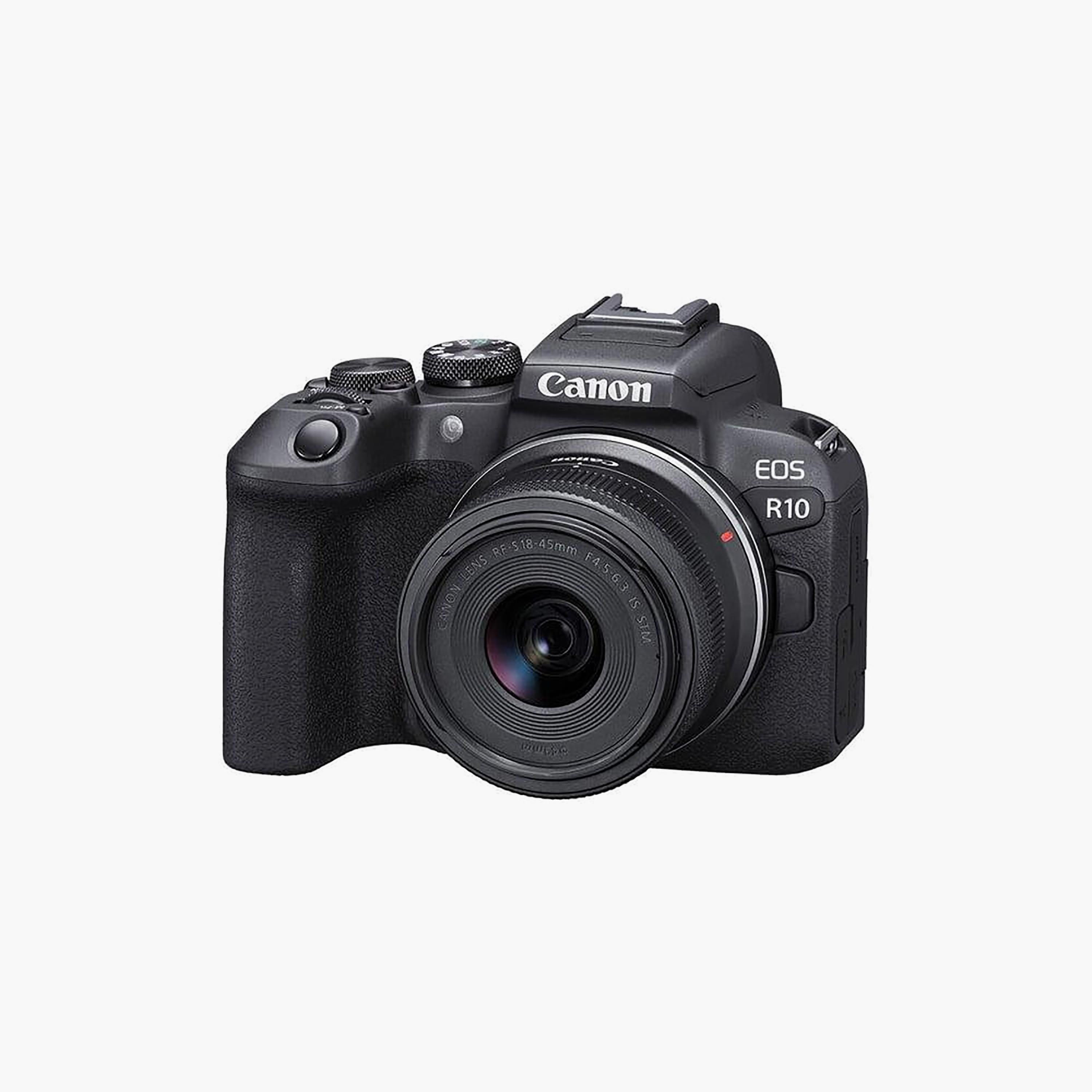 Canon EOS R10 Mirrorless Camera Black RF-S 18-45mm F4.5-6.3 IS STM Lens EF-EOS R Adapter-electronics-camera-image-3
