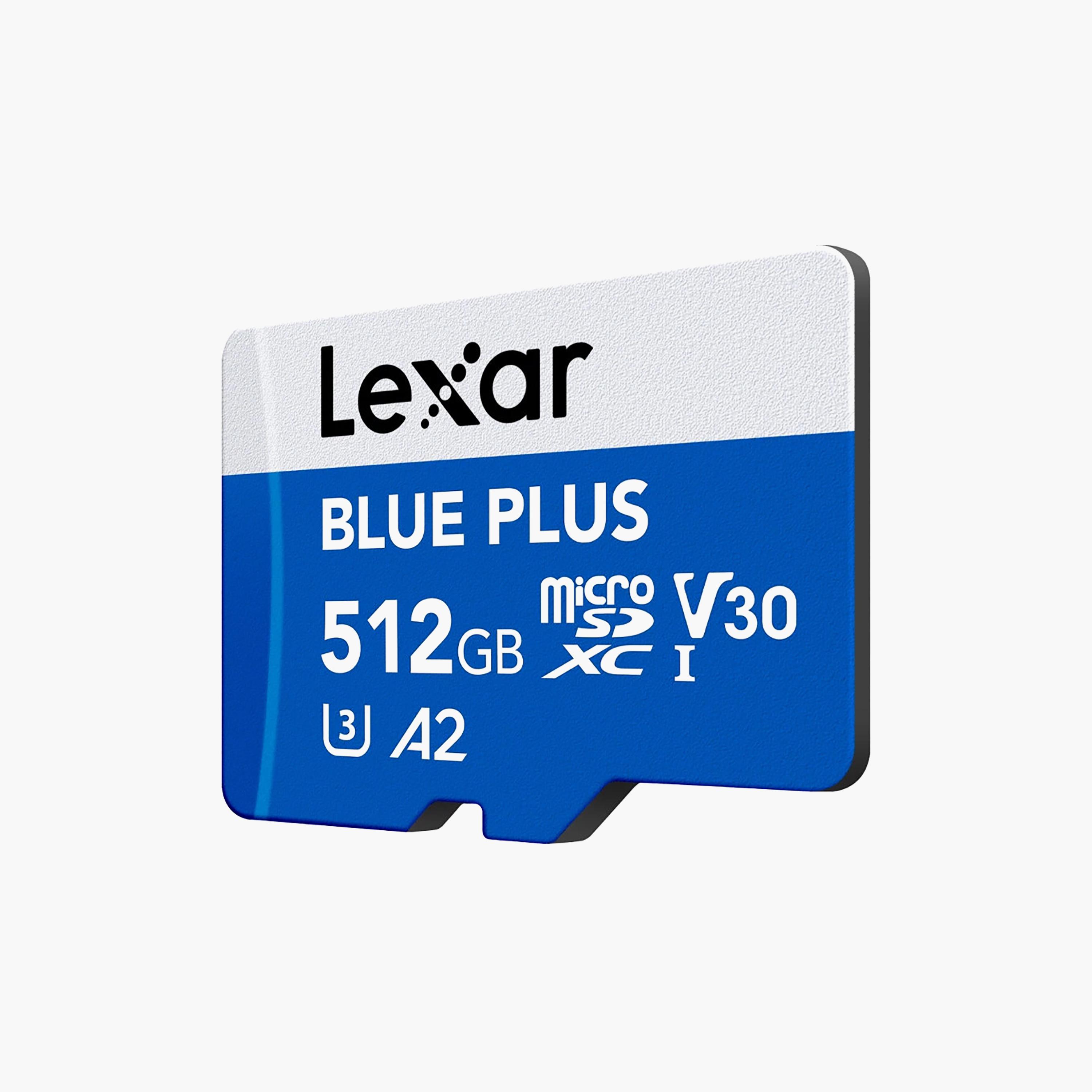بطاقة ذاكرة ليكسار بلو بلس ميكرو إس دي (microSDXC) بسعة 512 جيجابايت وسرعة قراءة 170 ملّي بايت/ثانية باللونين الأزرق والأسود | LMSBLPL512G-BNANG-electronics-accessories-mobileaccesories-image-2