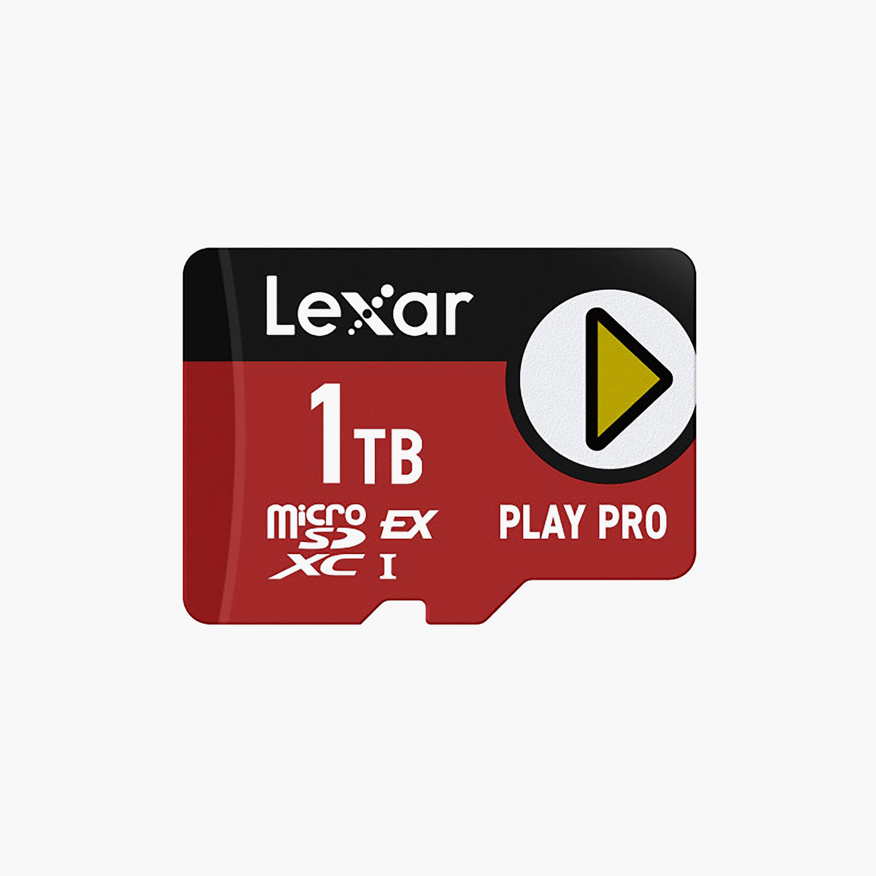 بطاقة ذاكرة ليكسار بلاي برو ميكرو إس دي (microSDXC) بسعة 1 تيرابايت وسرعة قراءة 900 ملّي بايت/ثانية وكتابة 600 ملّي بايت/ثانية باللونين الأسود والأحمر | LMSXPS0001T-BNNNG-electronics-accessories-mobileaccesories-image-1