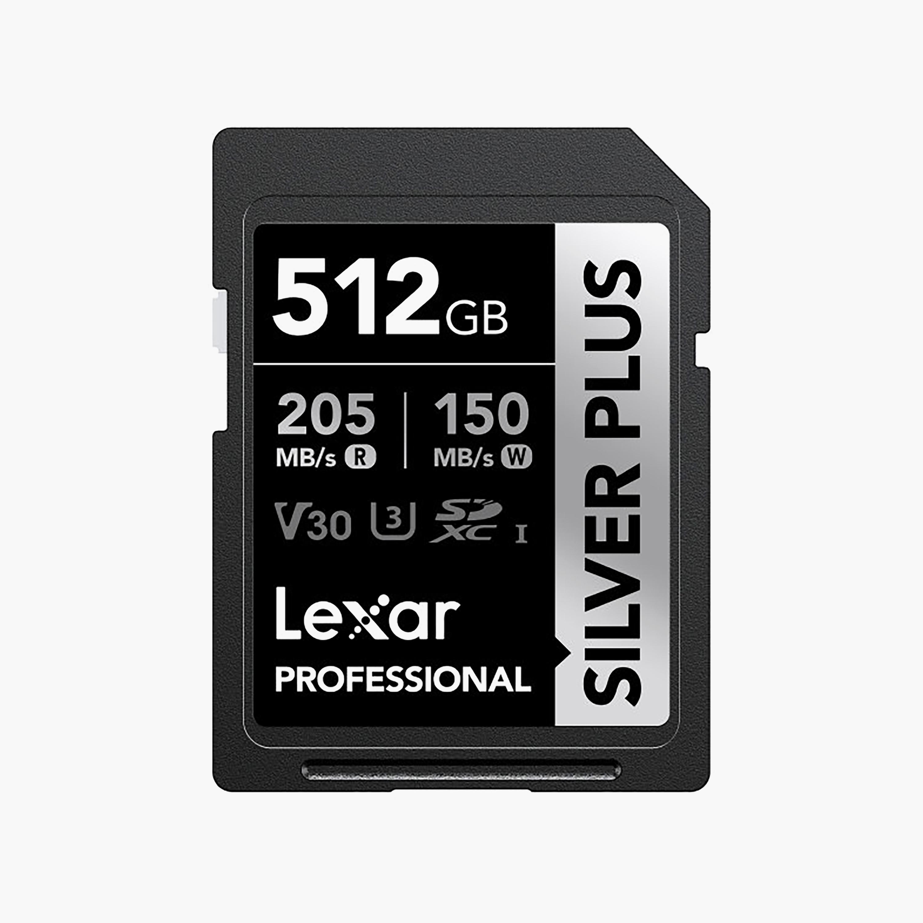 Lexar 512GB SDXC UHS-I 205MB/s Read 150MB/s Write Memory Card Silver Black | LSDSIPL512G-BNNNG-electronics-accessories-computeraccesories-image-1