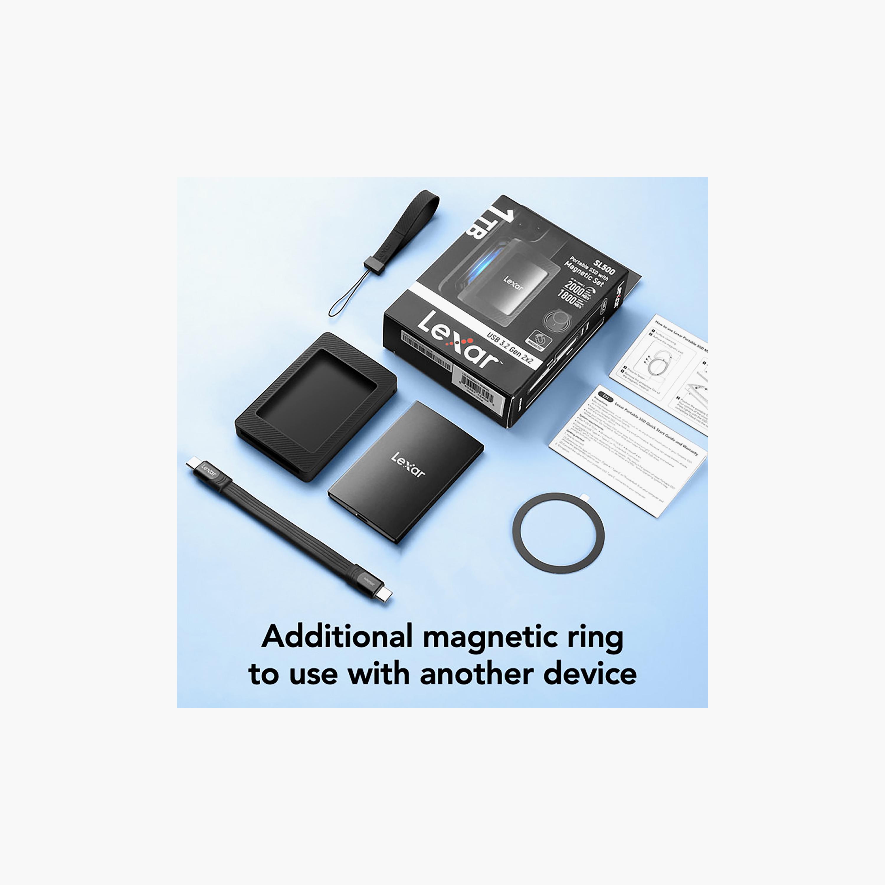 قرص تخزين محمول ليكسار SSD بسعة 1 تيرابايت بمنفذ USB 3.2 من الجيل الثاني وسرعة قراءة 2200 ملّي بايت/ثانية وكتابة 1800 ملّي بايت/ثانية باللون الأسود | LSL500M001T-RNBNG-electronics-accessories-computeraccesories-image-6
