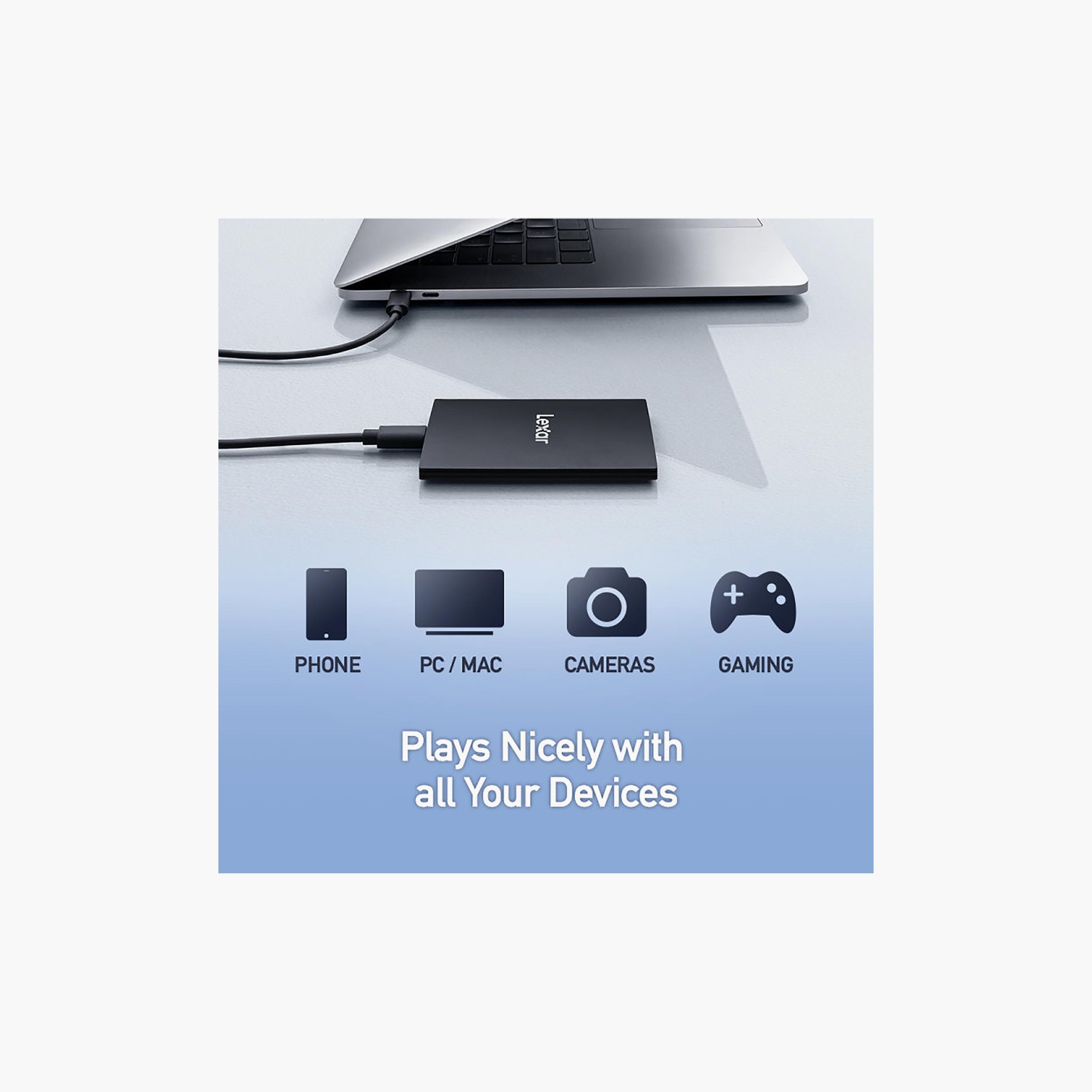قرص تخزين خارجي محمول ليكسار SSD بسعة 2 تيرابايت بمنفذ USB 3.2 من الجيل الثاني وسرعة قراءة تصل إلى 2000 ملّي بايت/ثانية | LSL500X002T-RNBNG-electronics-accessories-computeraccesories-image-3