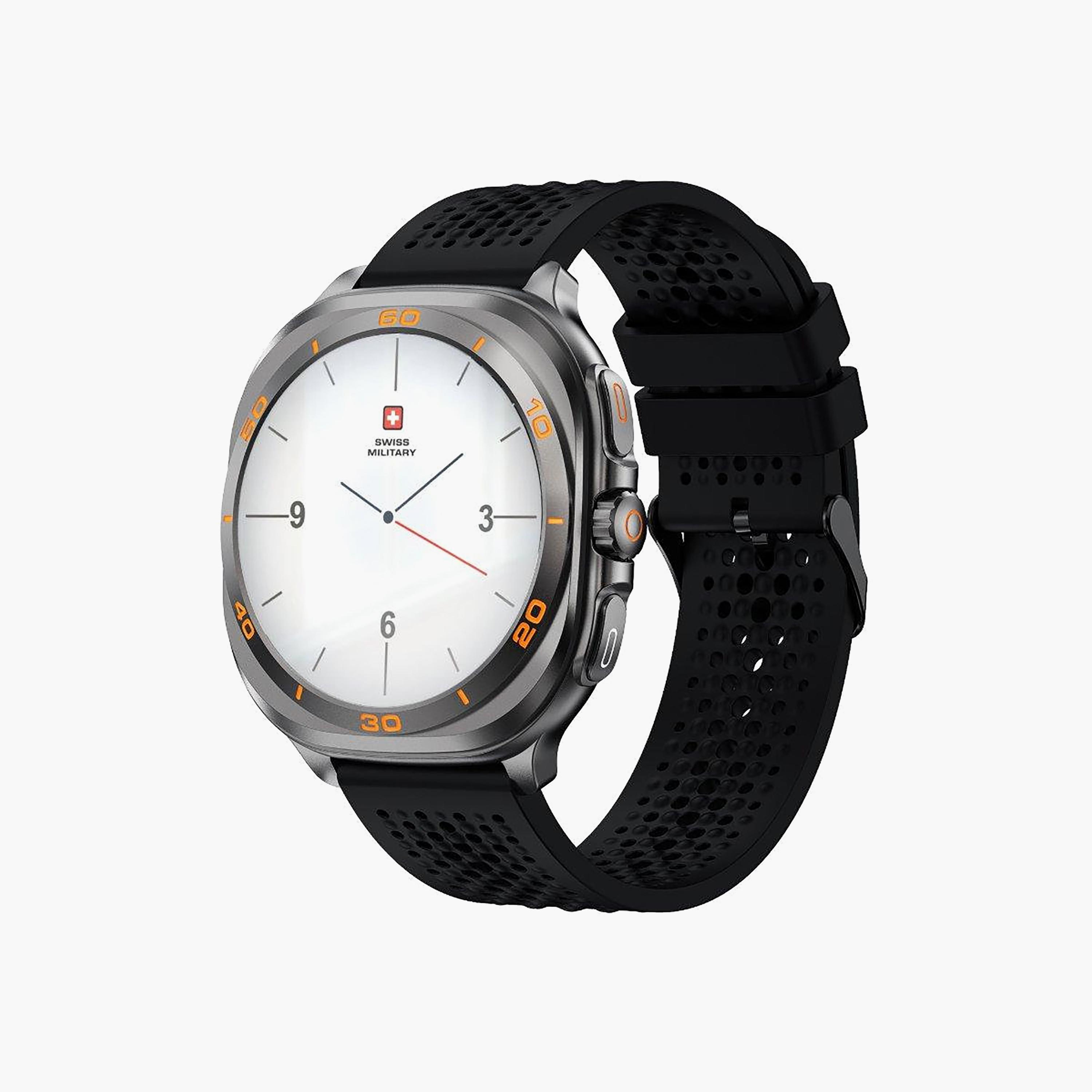 ساعة ذكية سويس ميليتاري دوم 7 بإطار جن ميتال حزام أسود | SM-BD-DOM7-BLKS-2ST-BLKL-BLKMS-men-watchesandjewellery-watches-image-2
