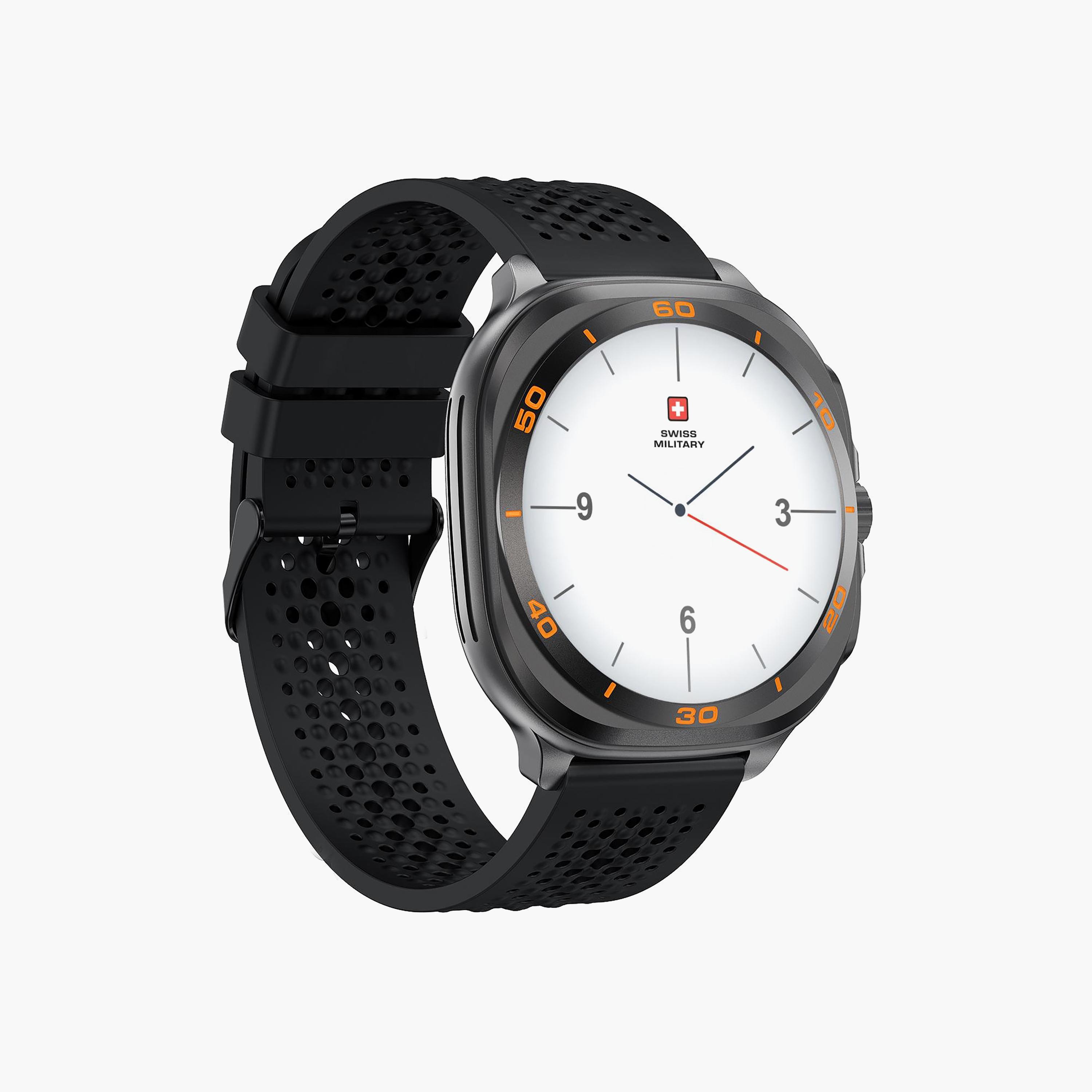ساعة ذكية سويس ميليتاري دوم 7 بإطار جن ميتال حزام أسود | SM-BD-DOM7-BLKS-2ST-BLKL-BLKMS-men-watchesandjewellery-watches-image-3