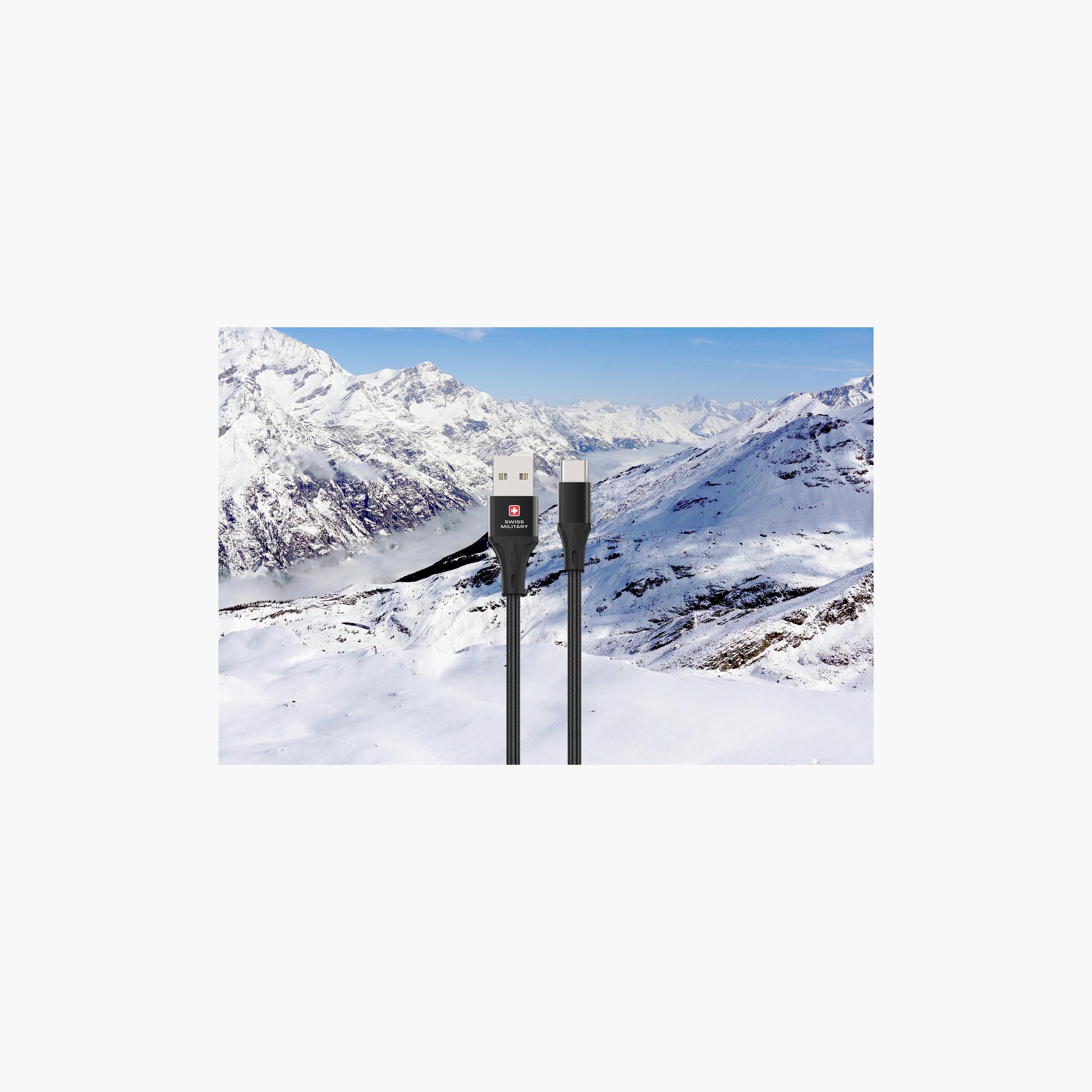 Swiss Military SM 60W USB-A to USB-C Cable Black Premium Braided 1 m-electronics-accessories-mobileaccesories-image-2