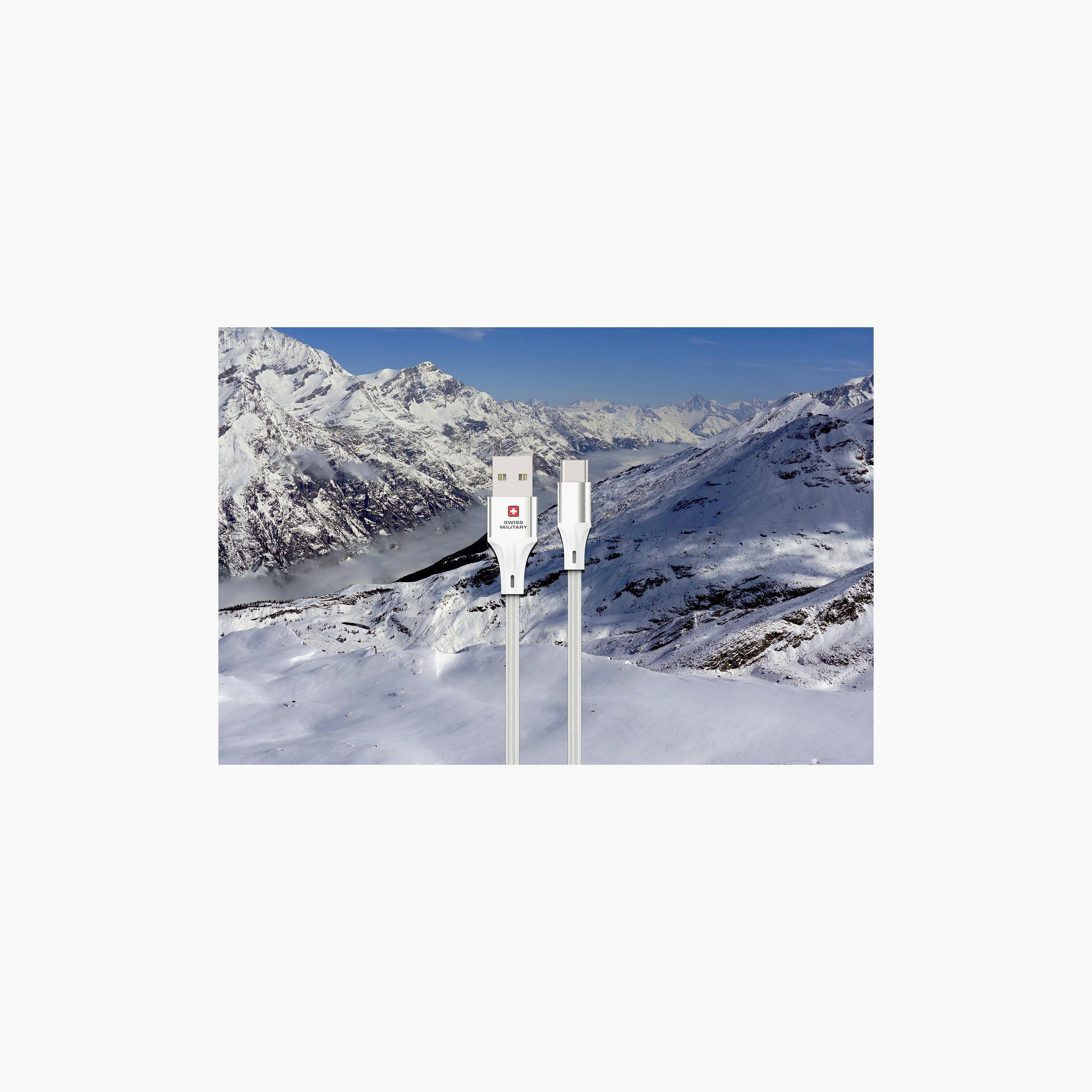 Swiss Military SM 60W USB-A to USB-C Cable White Premium Braided 2 Meter-electronics-accessories-mobileaccesories-image-2