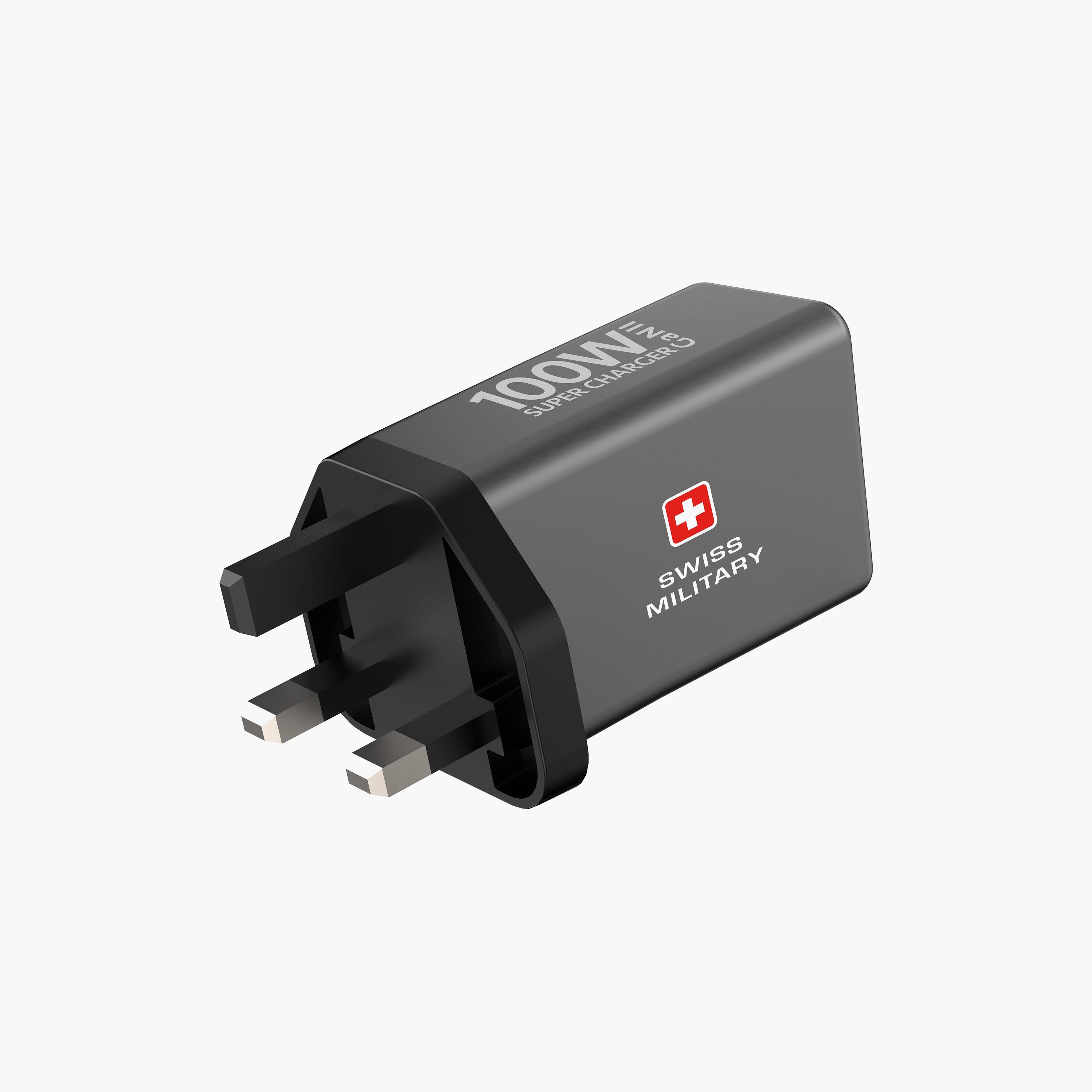 Swiss Military GaN II 100W AC Adapter 2 USB-C Ports with Cable USB-C to USB-C CC100W-electronics-accessories-mobileaccesories-image-2