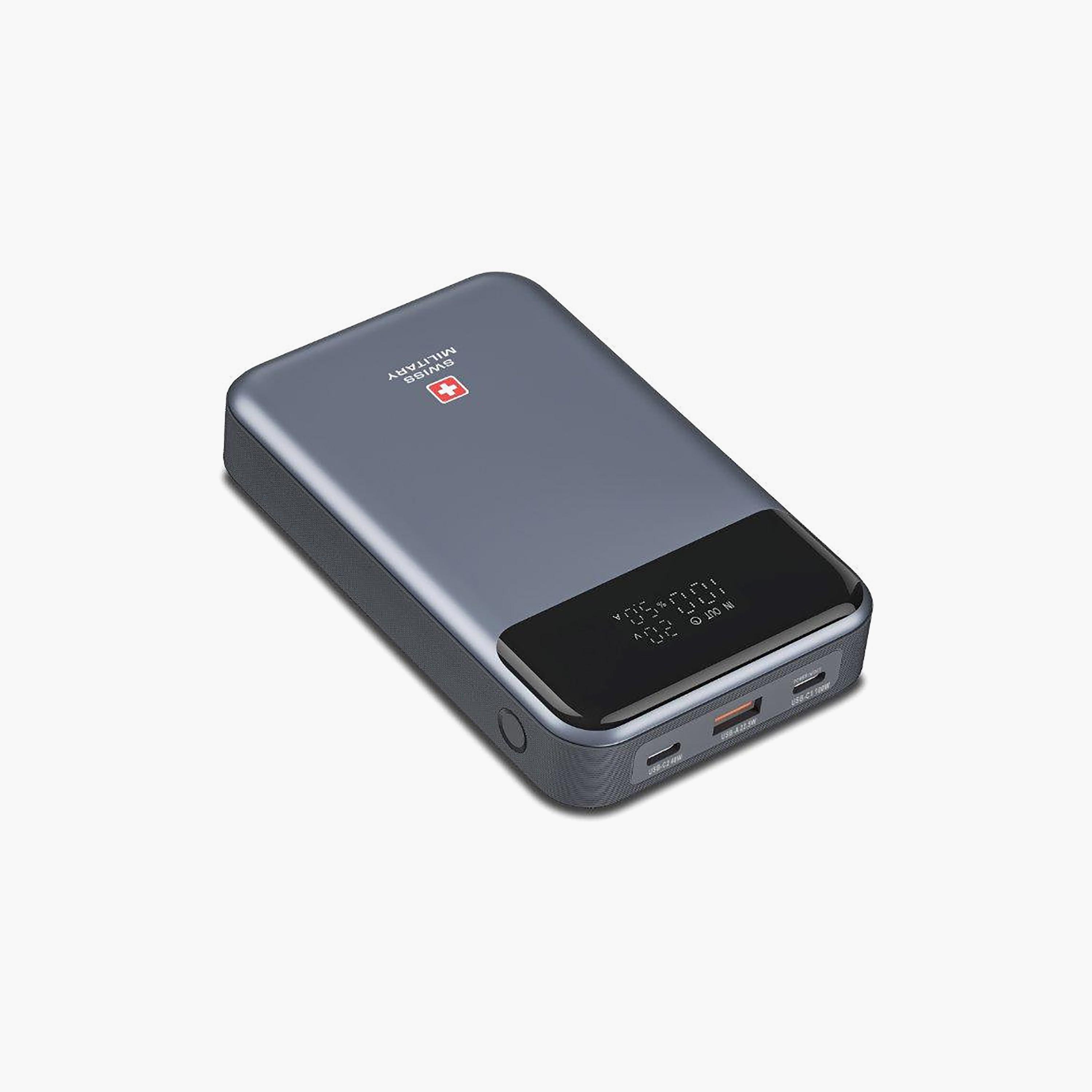 Swiss Military Power Bank 140W 20000mAh 2C1A for Laptop Gray Colour | SM-PB-20K-140W-2C1A-LAPTOP-electronics-accessories-mobileaccesories-image-1