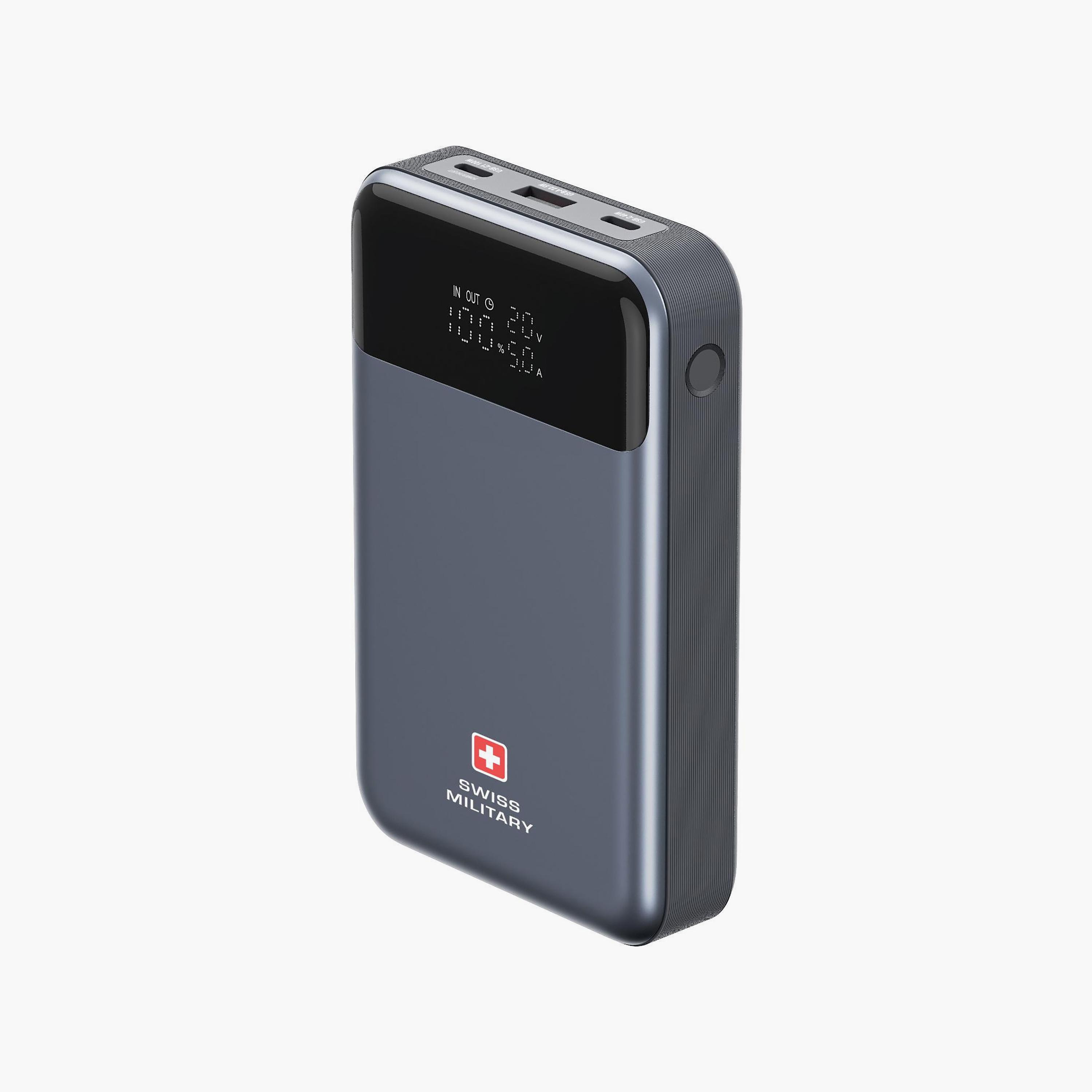 Swiss Military Power Bank 140W 20000mAh 2C1A for Laptop Gray Colour | SM-PB-20K-140W-2C1A-LAPTOP-electronics-accessories-mobileaccesories-image-2