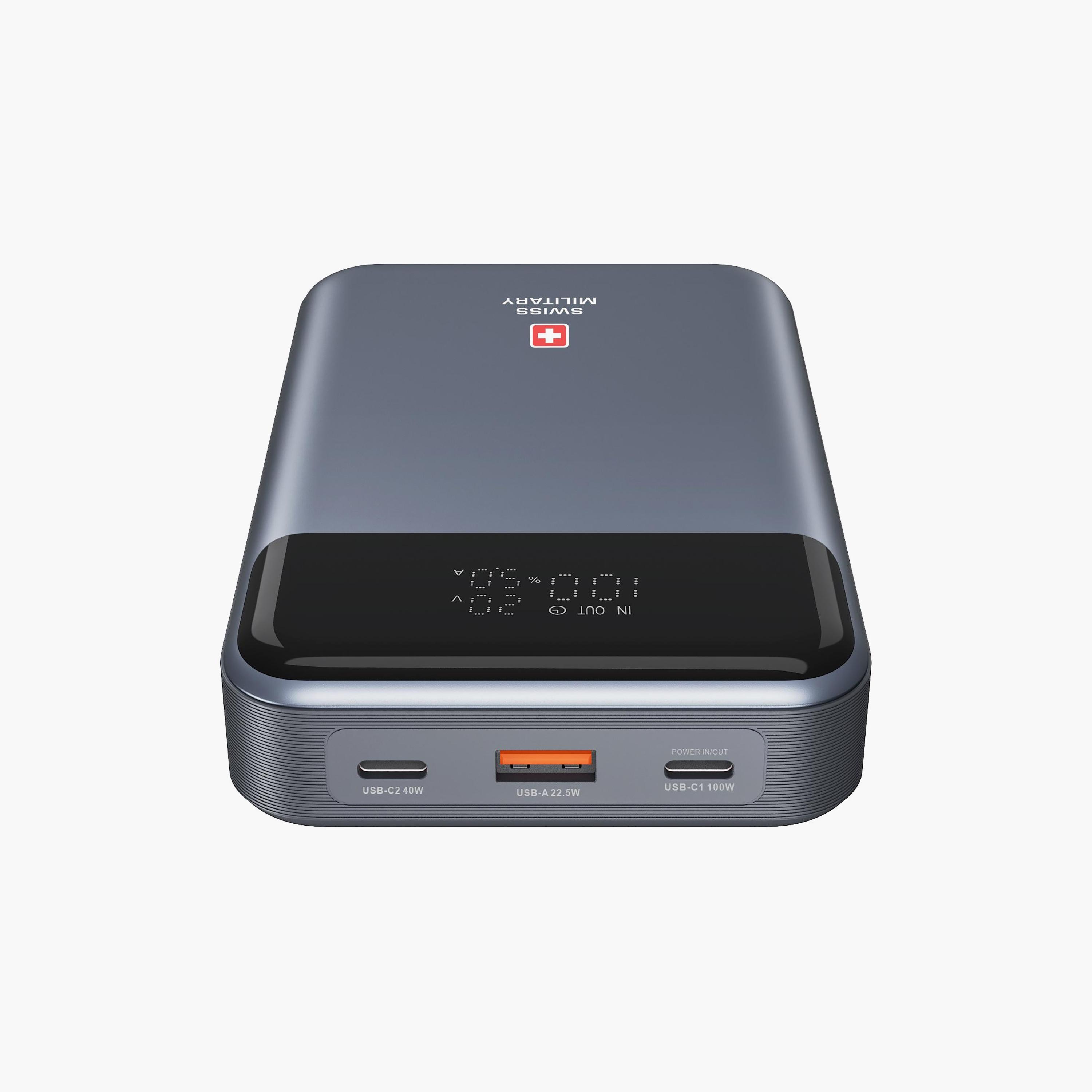 Swiss Military Power Bank 140W 20000mAh 2C1A for Laptop Gray Colour | SM-PB-20K-140W-2C1A-LAPTOP-electronics-accessories-mobileaccesories-image-3