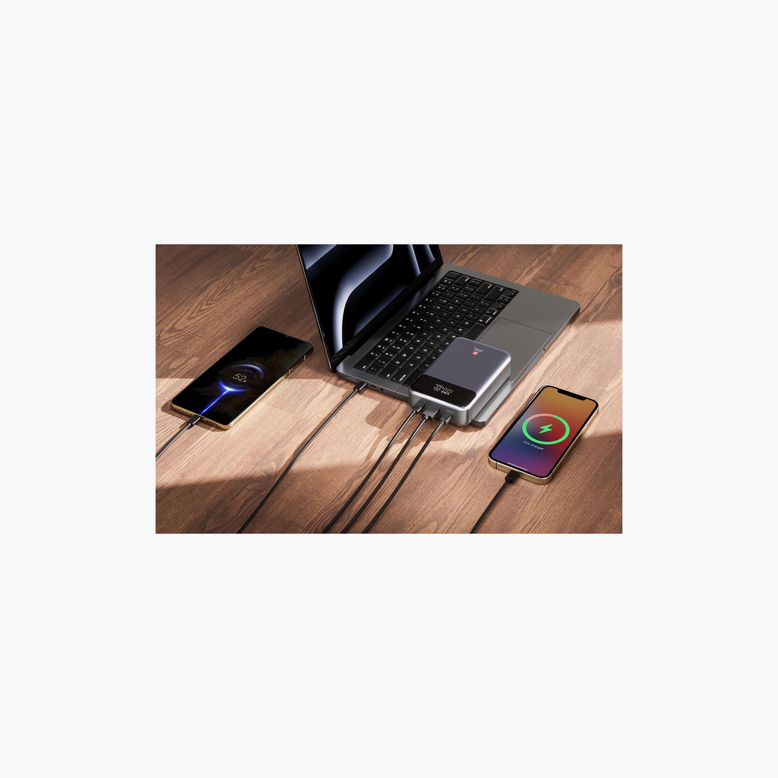 Swiss Military Power Bank 140W 20000mAh 2C1A for Laptop Gray Colour | SM-PB-20K-140W-2C1A-LAPTOP-electronics-accessories-mobileaccesories-image-4