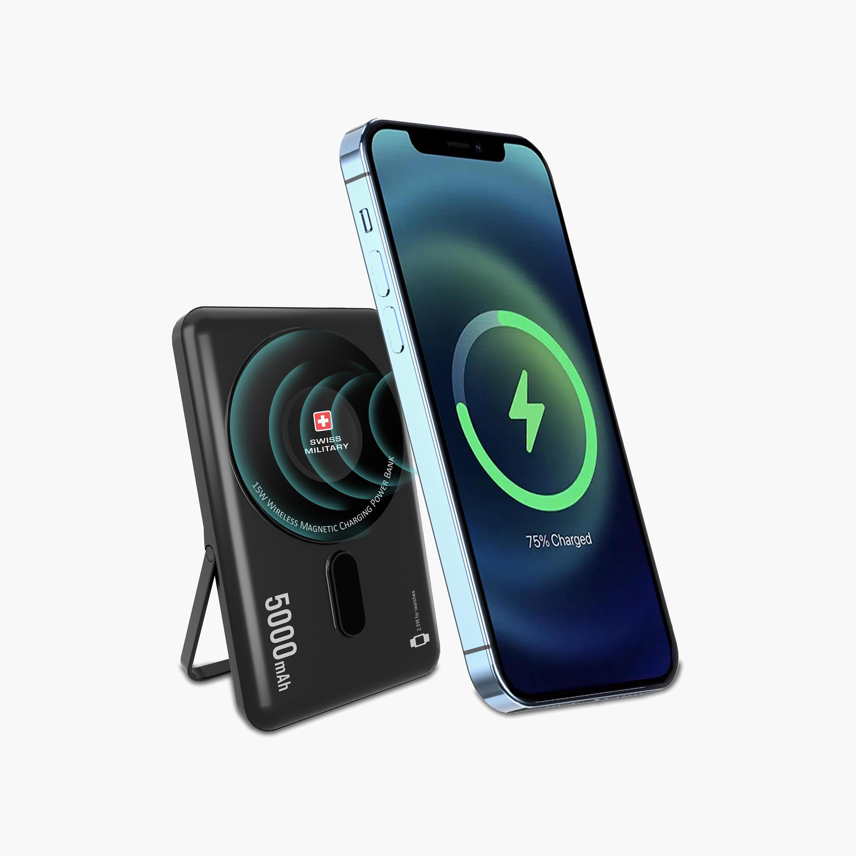 Swiss Military Magnetic 3in1 Cardholder Power Bank 5000mAh Black | SM-PB-3IN1-MSAFE-5K-CARD-BLK-electronics-accessories-mobileaccesories-image-3