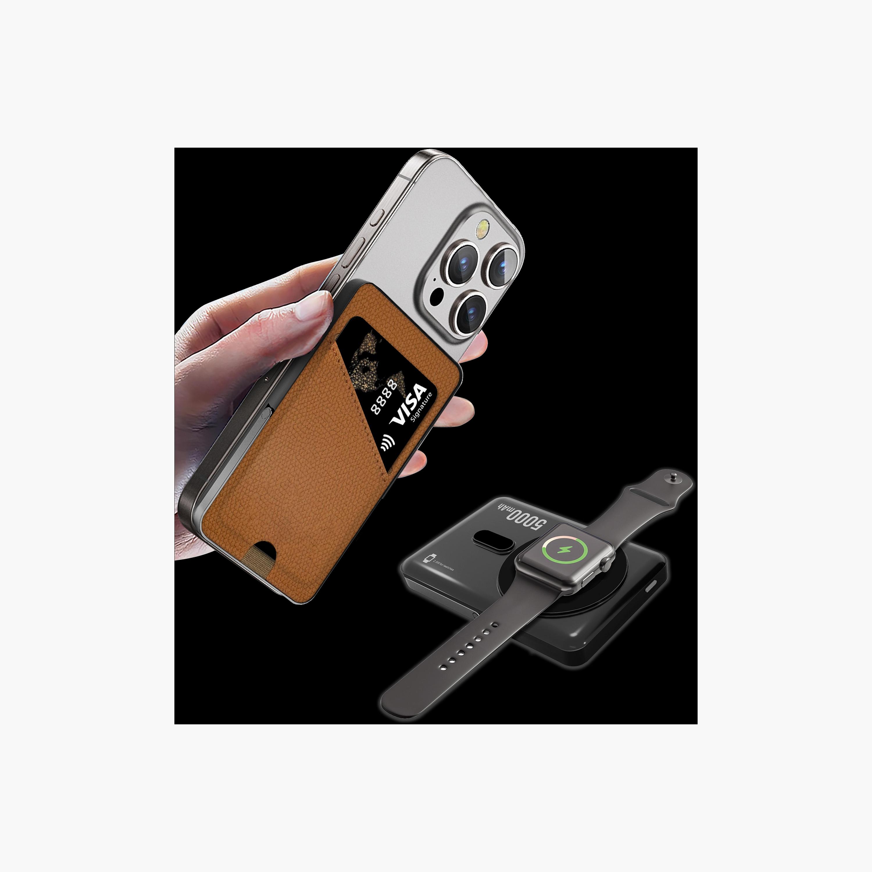 Swiss Military Magnetic 3 in 1 Cardholder Power Bank 5000mAh Brown | SM-PB-3IN1-MSAFE-5K-CARD-BRN-electronics-accessories-mobileaccesories-image-4