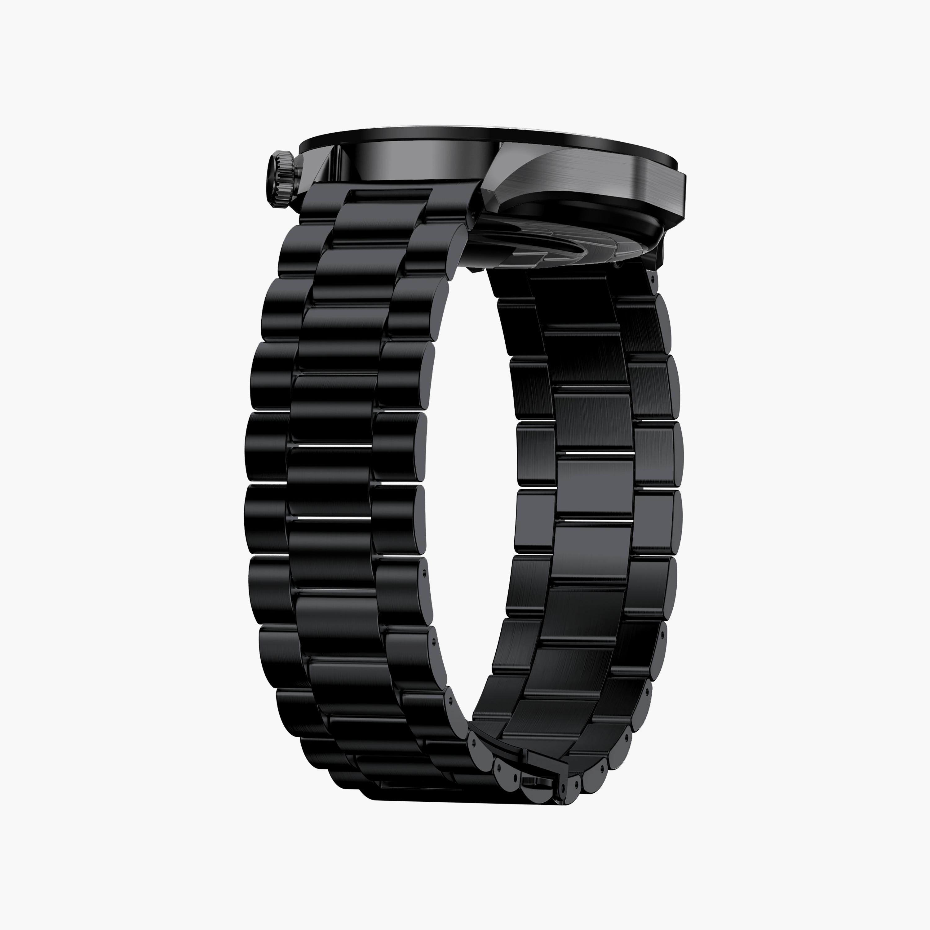 ساعة ذكية سويس ميليتاري بإطار أسود وحزام معدني أسود | SM-WCH-INTL-BLKFBMS-men-watchesandjewellery-watches-image-3