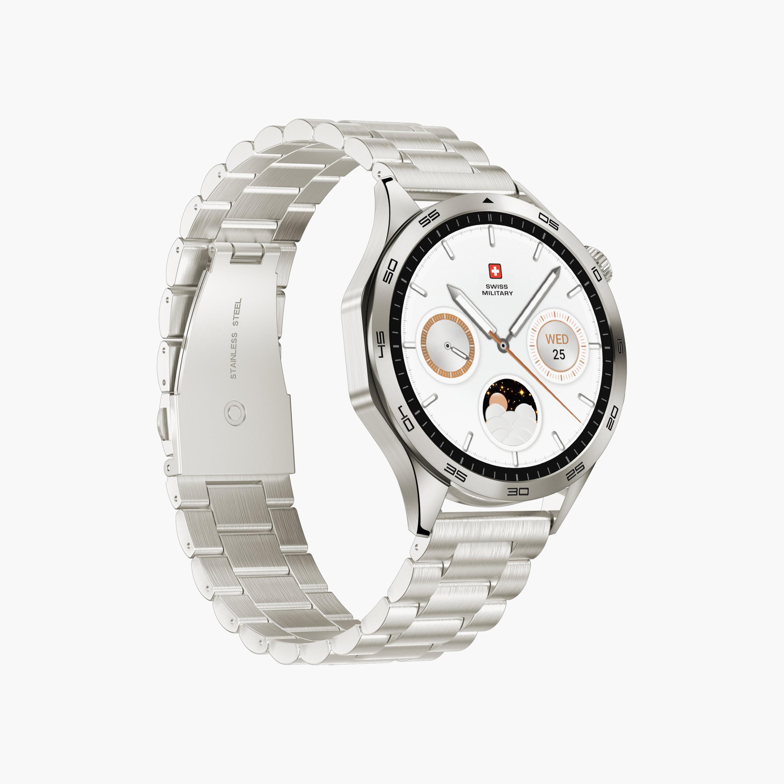 Swiss Military Smartwatch Gold Frame Metal Strap | SM-WCH-INTL-GLDFGMS-men-watchesandjewellery-watches-image-3