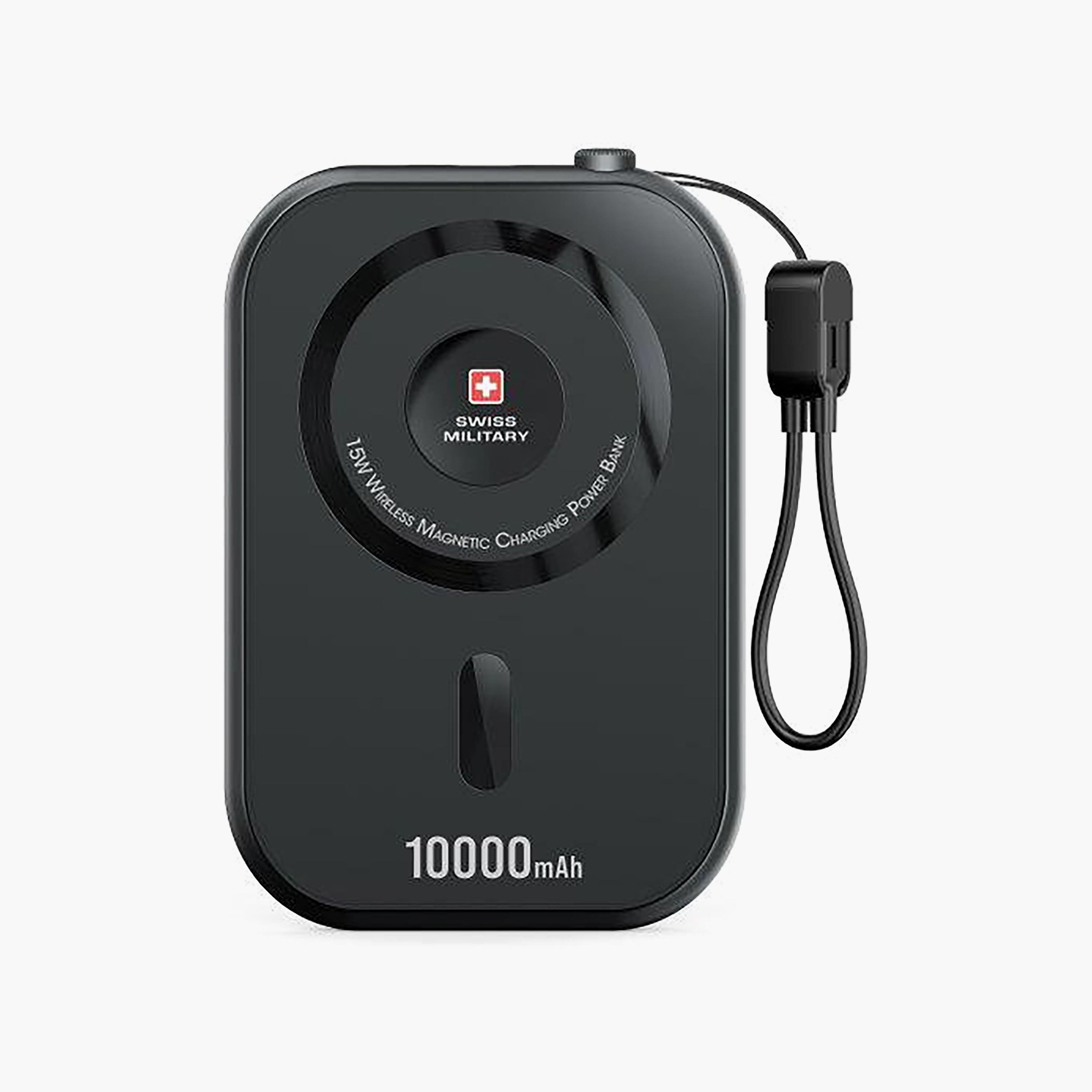 Swiss Military Magnetic Charging Power Bank 10000mAh Black | SM-WL-3IN1-MAGCHARGE-10K-BLK-electronics-accessories-mobileaccesories-image-1