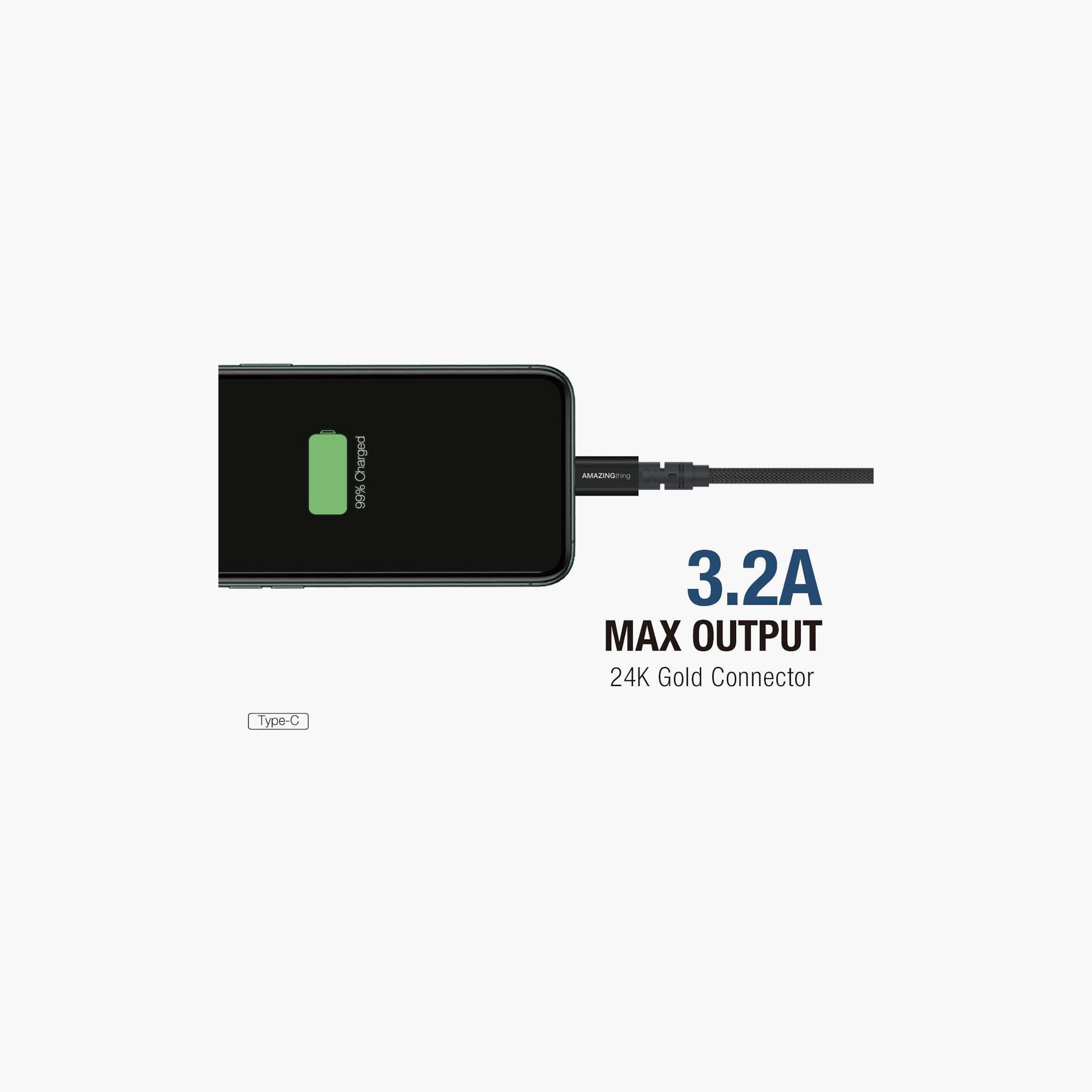 كابل شحن سريع أمايزينج ثينج باور ماكس بلس من USB-C إلى USB-A بطول 20 سم | TCPMP020MBK-electronics-accessories-mobileaccesories-image-2