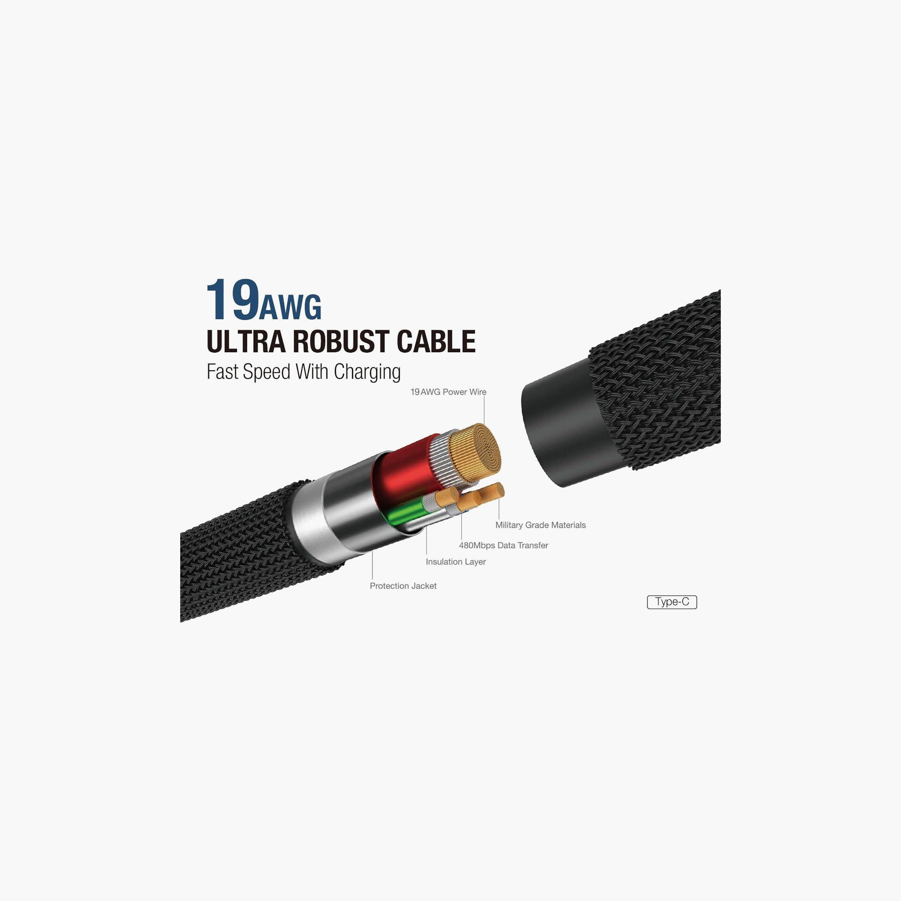 كابل شحن سريع أمايزينج ثينج باور ماكس بلس من USB-C إلى USB-A بطول 20 سم | TCPMP020MBK-electronics-accessories-mobileaccesories-image-5
