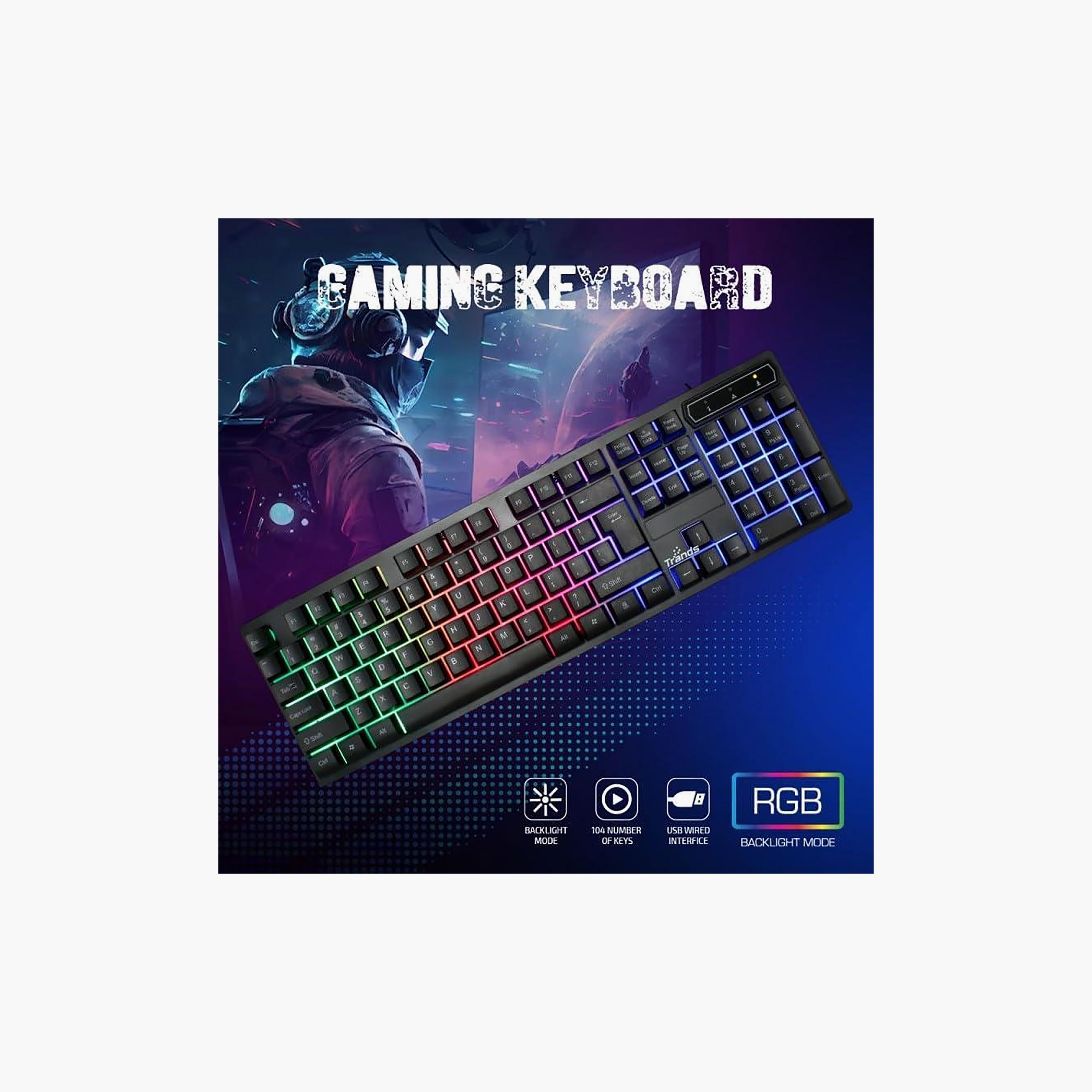 مجموعة ألعاب جيمنج 4 في 1 بإضاءة RGB من تراندز باللون الأسود | TR-GC100-electronics-accessories-computeraccesories-image-2
