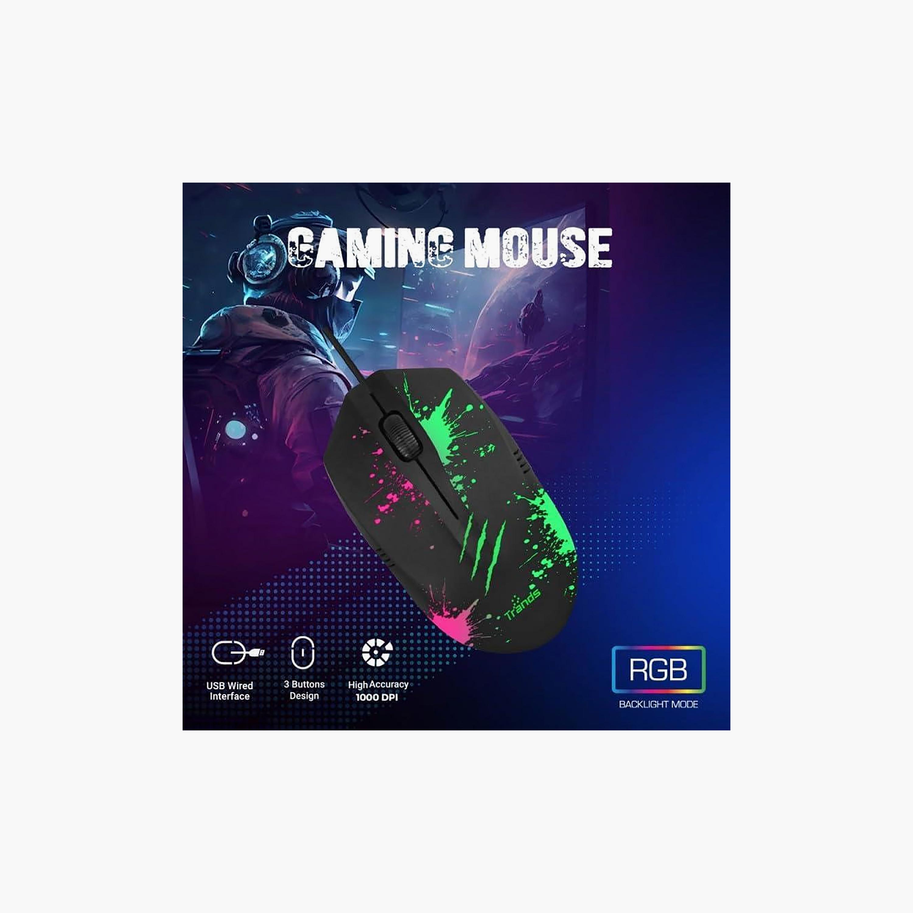 مجموعة ألعاب جيمنج 4 في 1 بإضاءة RGB من تراندز باللون الأسود | TR-GC100-electronics-accessories-computeraccesories-image-4