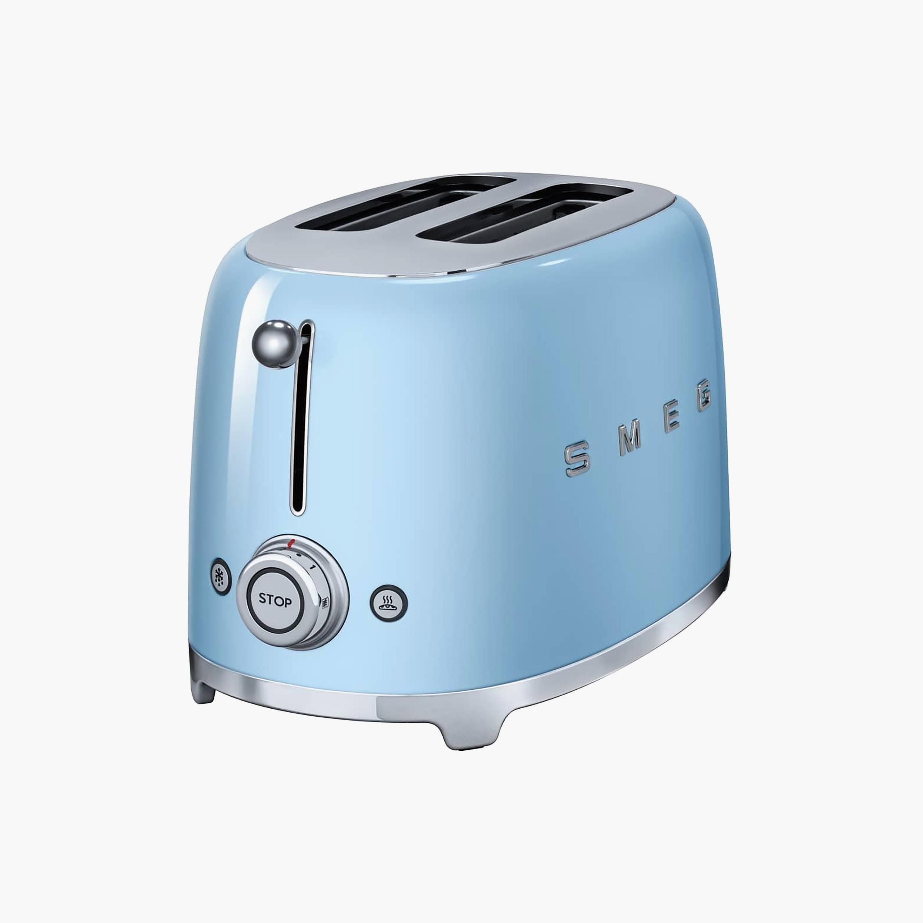 Smeg 50's Retro Style 2 Slice Toaster Pastel Blue | TSF01PBUK-household-appliances-kitchenappliances-toasters-image-1