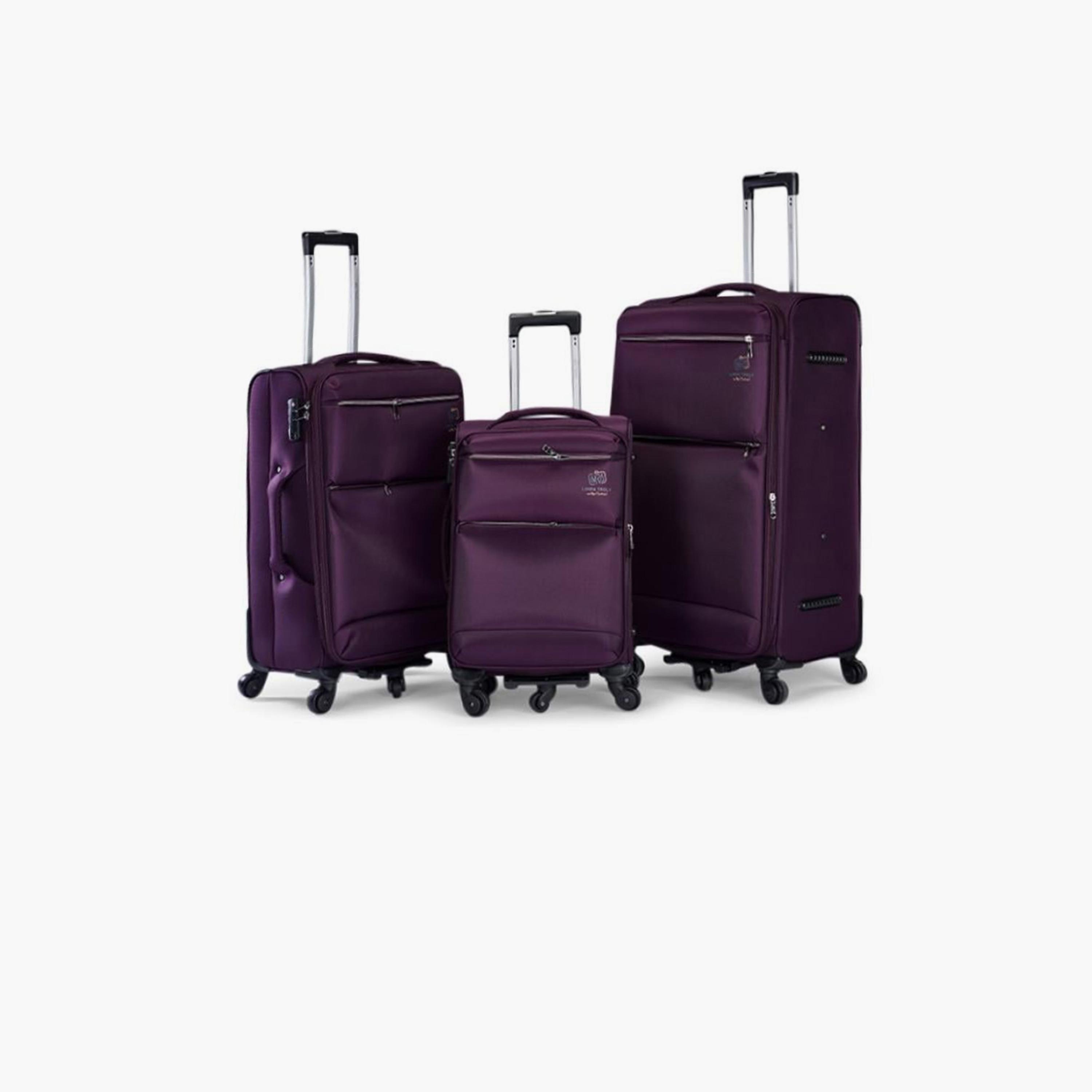 Limra Premium Set of 3 Polyester Soft-Sided 5-Wheeler Spinner Trolley Bags with 3-Digit Number Lock-travel-luggagesandbags-luggage-image-1