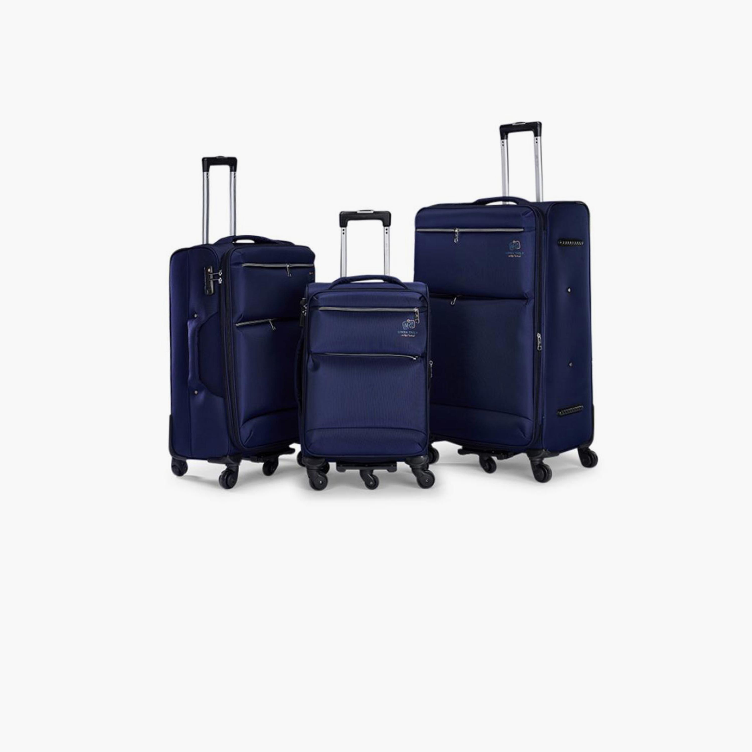 Limra Premium Set of 3 Polyester Soft-Sided 5-Wheeler Spinner Trolley Bags with 3-Digit Number Lock-travel-luggagesandbags-luggage-image-2