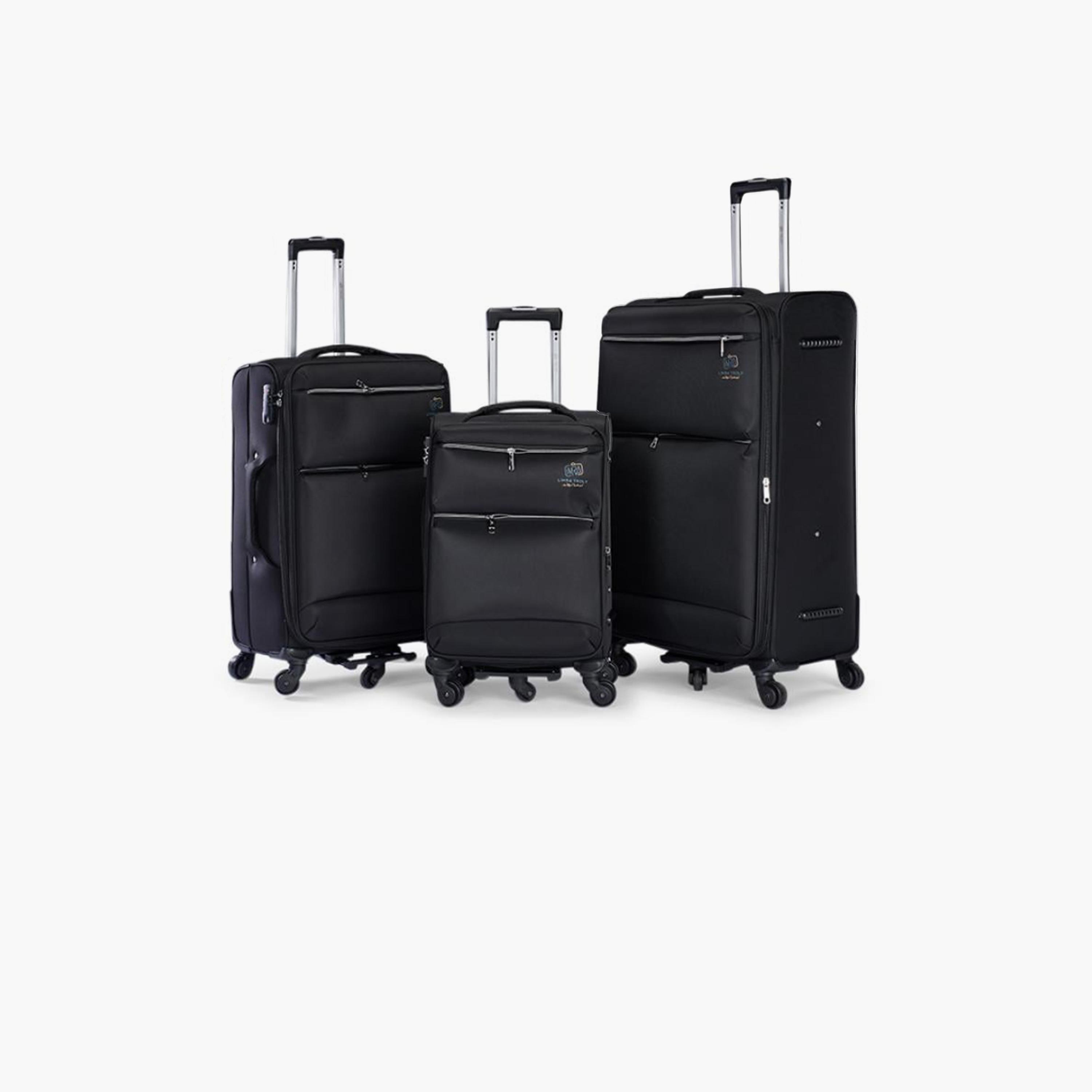 Limra Premium Set of 3 Polyester Soft-Sided 5-Wheeler Spinner Trolley Bags with 3-Digit Number Lock-travel-luggagesandbags-luggage-image-1