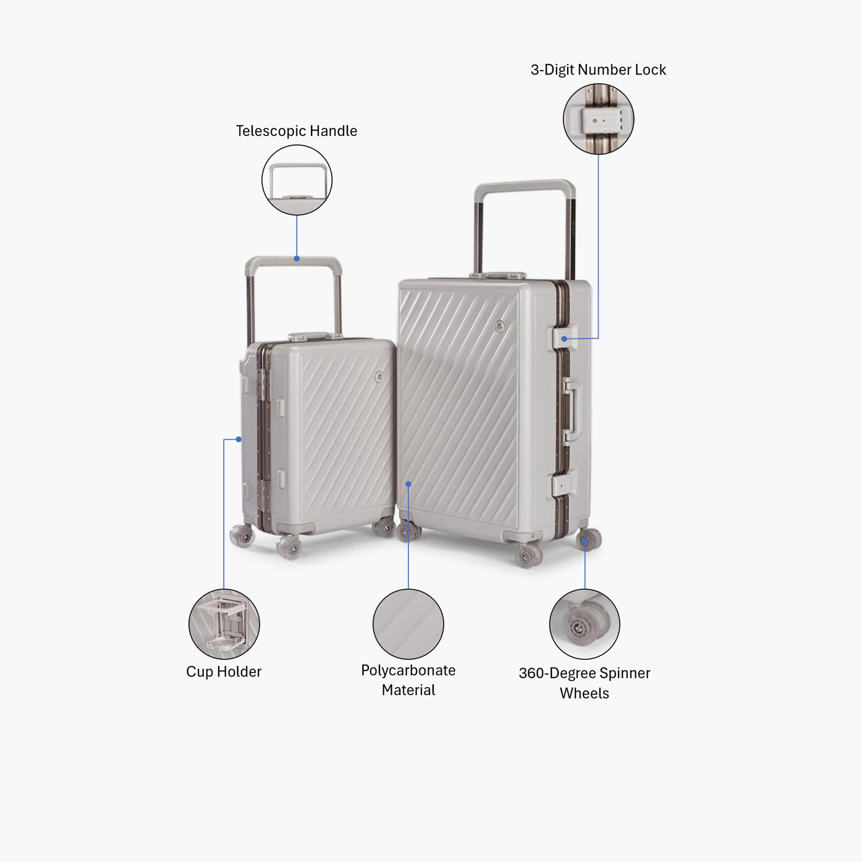 Limra Elegant Set of 2 Polycarbonate with ABS Hard-Sided 4-Wheeler Spinner Trolley Bags with 3-Digit Number Lock-travel-luggagesandbags-luggage-image-2
