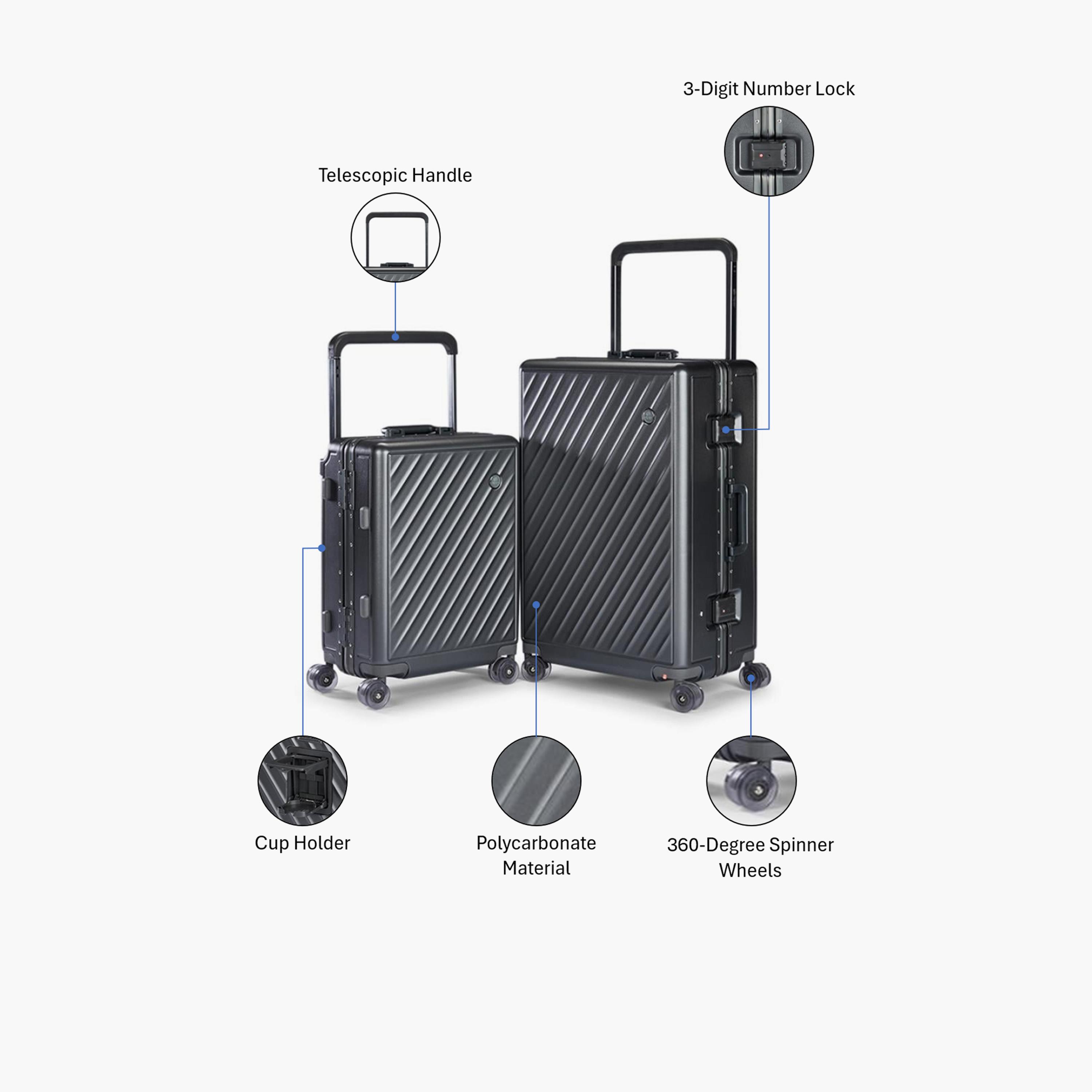 Limra Elegant Set of 2 Polycarbonate with ABS Hard-Sided 4-Wheeler Spinner Trolley Bags with 3-Digit Number Lock-travel-luggagesandbags-luggage-image-2