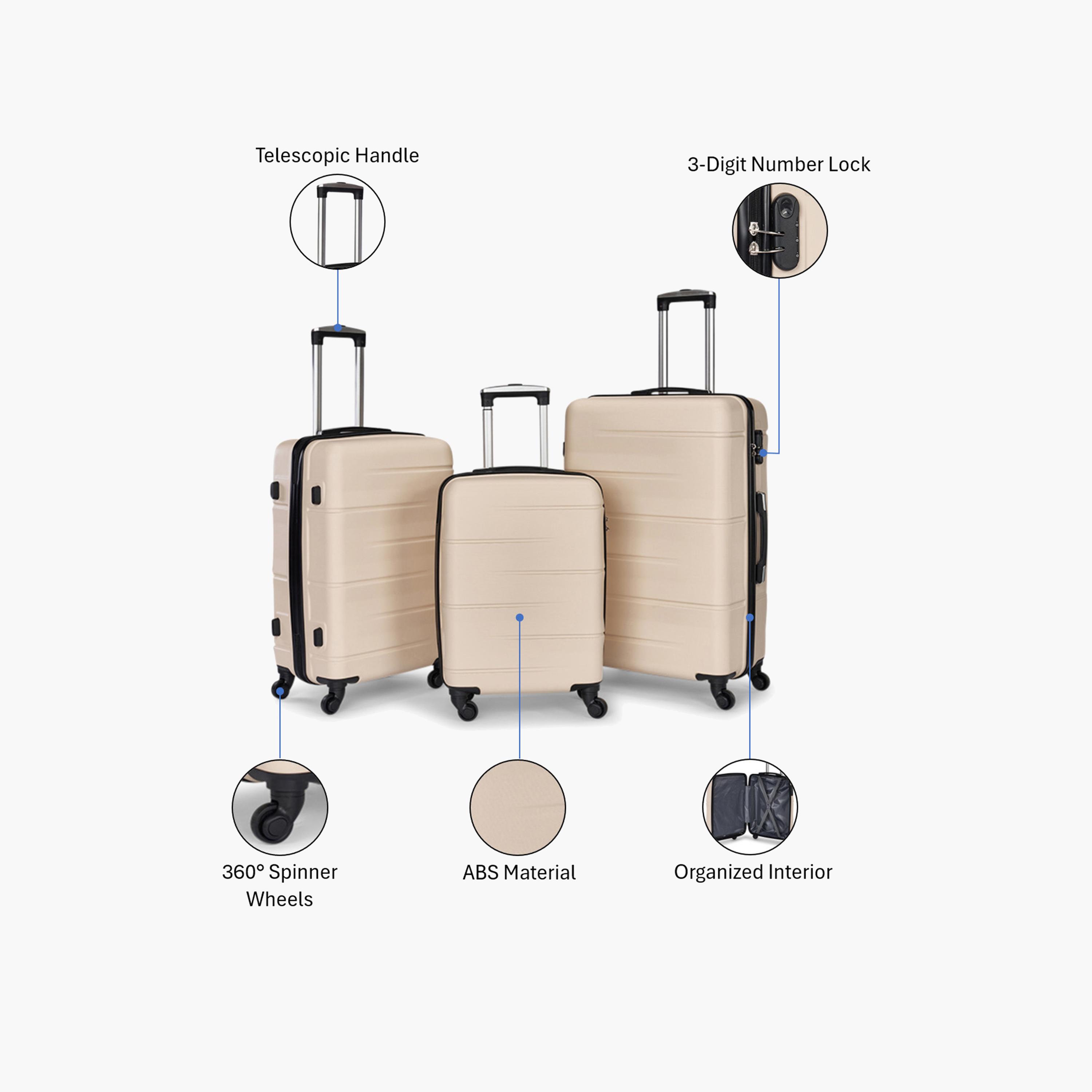 Limra Premium Set of 3 ABS Hard-Sided 4-Wheeler Spinner Trolley Bags with 3-Digit Number Lock-travel-luggagesandbags-luggage-image-2