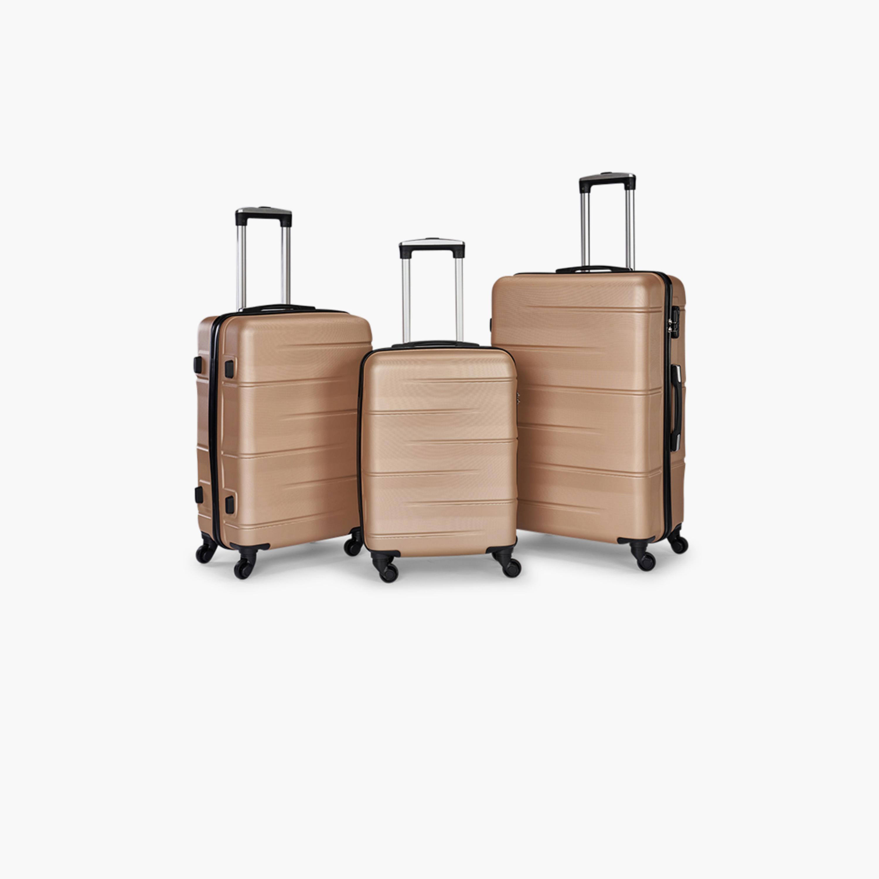 Limra Premium Set of 3 ABS Hard-Sided 4-Wheeler Spinner Trolley Bags with 3-Digit Number Lock-travel-luggagesandbags-luggage-image-1
